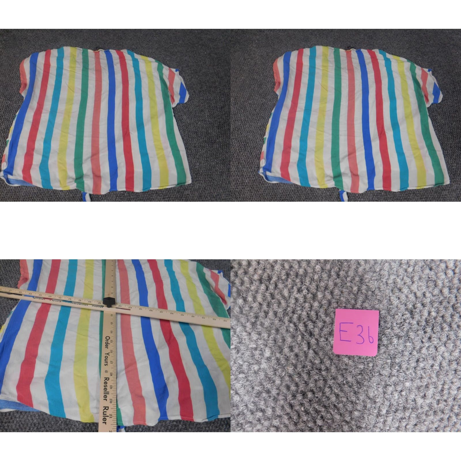 Vintage Luxology Womens Blouse XL Striped Pullover Crew Neck Short Sleeve Blue Casual Regular Polyester Rayon Button Size XL / US 12-14 / IT 48-50 - 8 Thumbnail