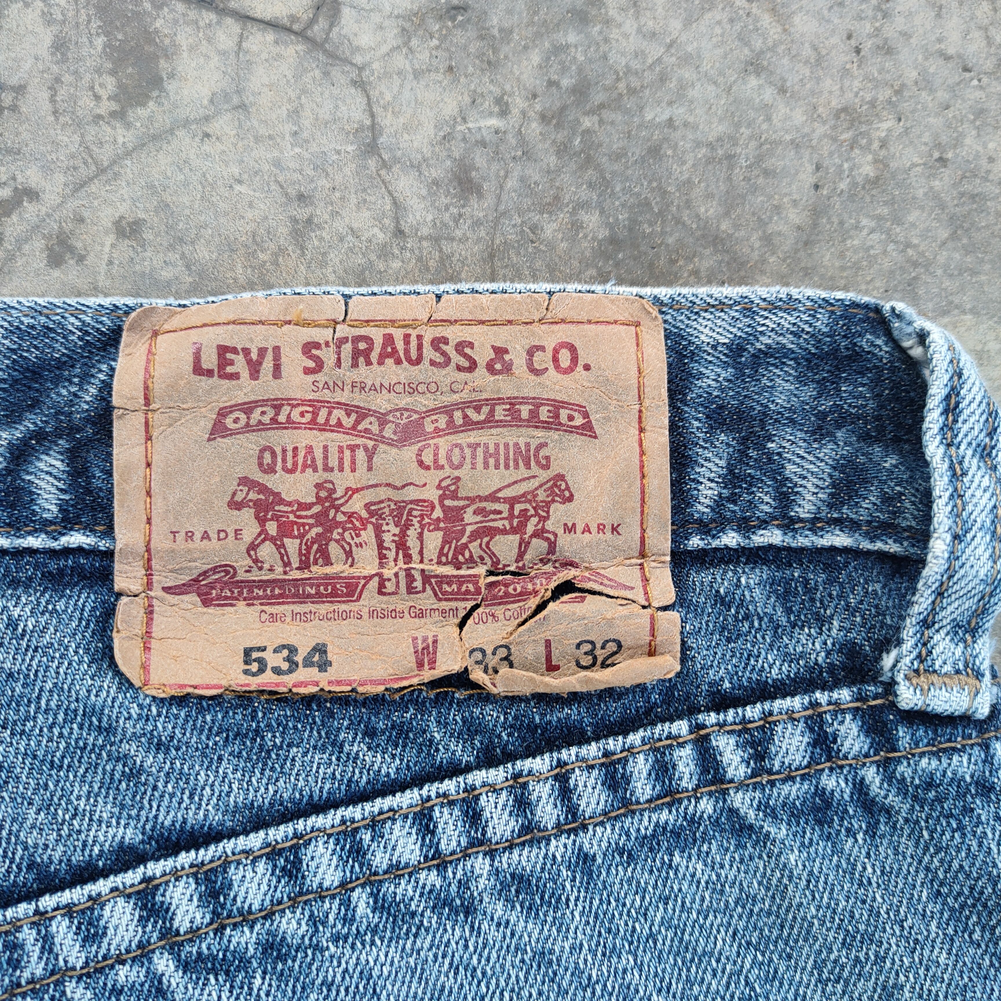 Jean VINTAGE LEVI'S 534 04' FADED DISTRESSED JEANS DENIM PANTS Size US 34 / EU 50 - 14 Thumbnail