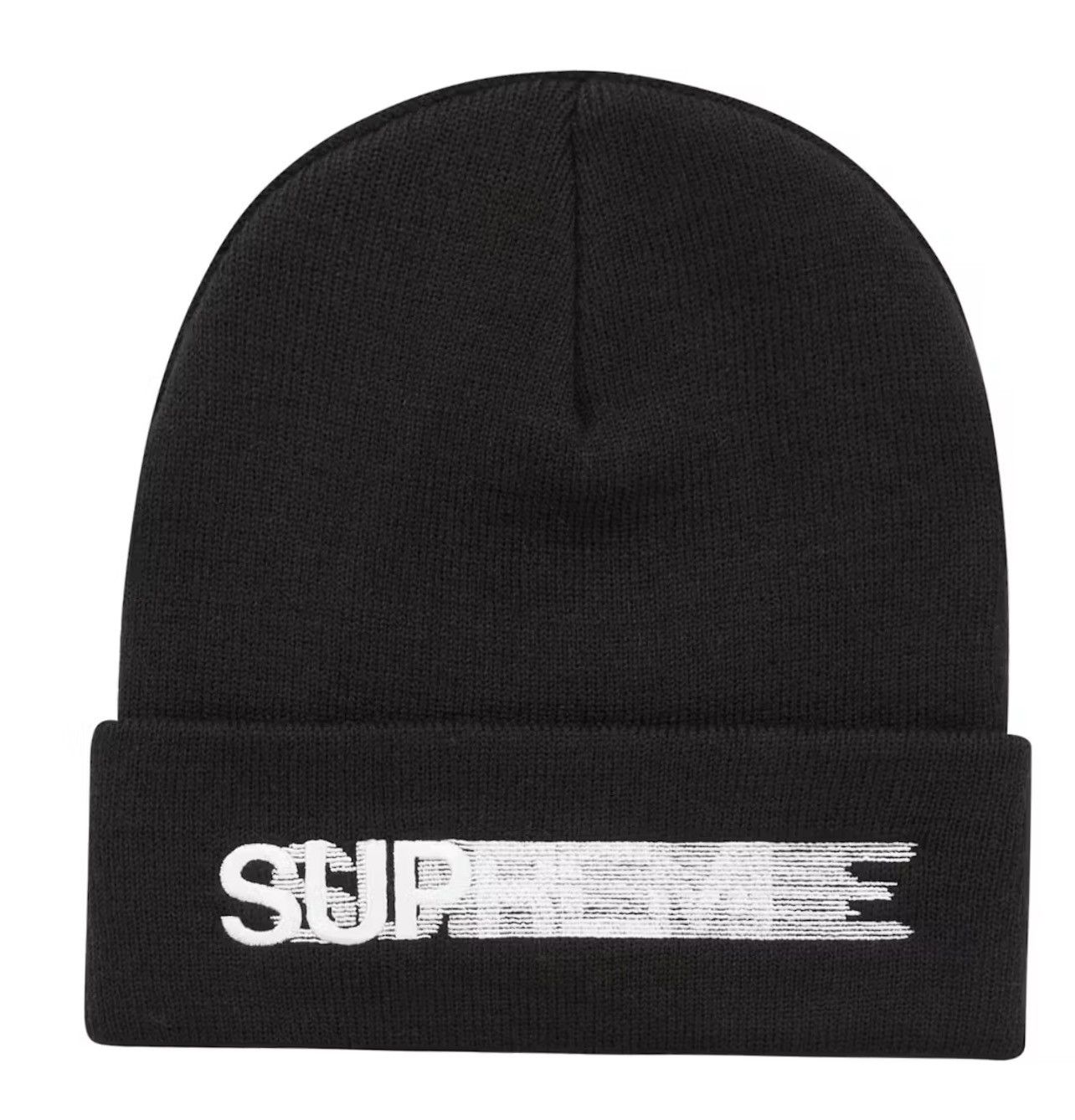SUPREME MOTION LOGO BEANIE Black SS23 Deadstock New Condo