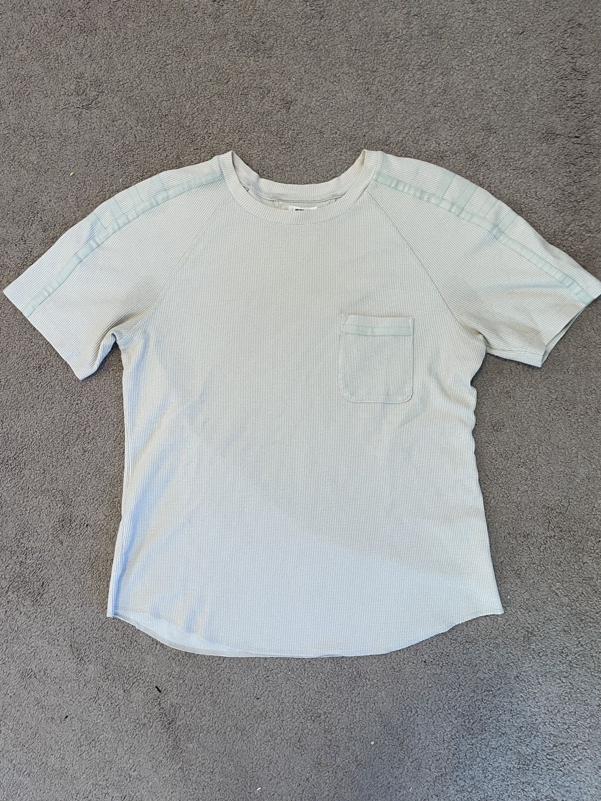 image of Helmut Lang Waffle Knit Raglan Pocket Tee in Tan, Men's (Size XL)