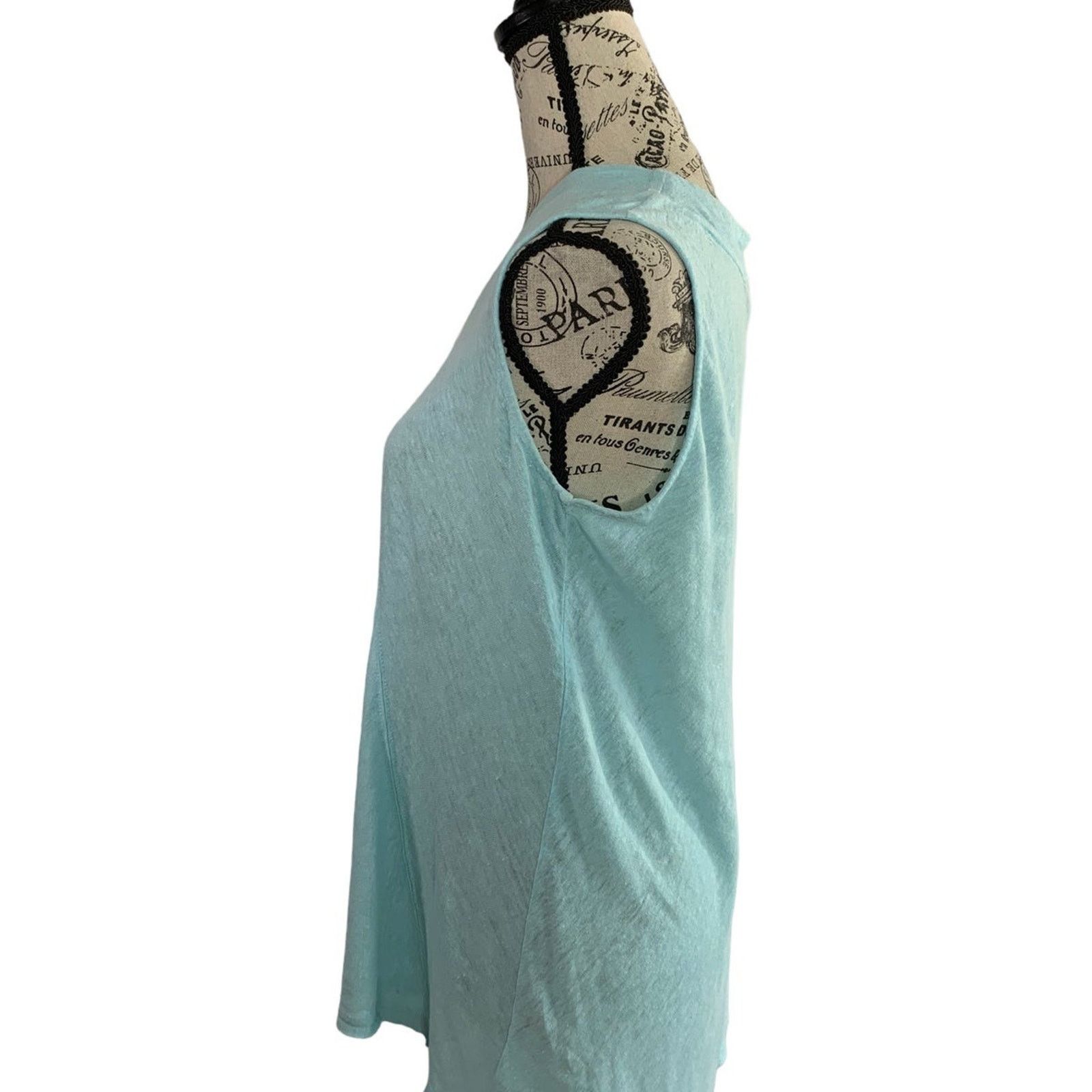 Willi Smith Willi Smith Women's Size Medium Blouse 100% Linen Sleeveless Size M / US 6-8 / IT 42-44 - 6 Thumbnail