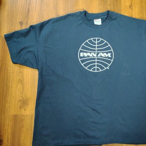 Hanes Deadstock Vintage Pan Am Logo T-Shirt Size US XXL / EU 58 / 5 - 2 Thumbnail