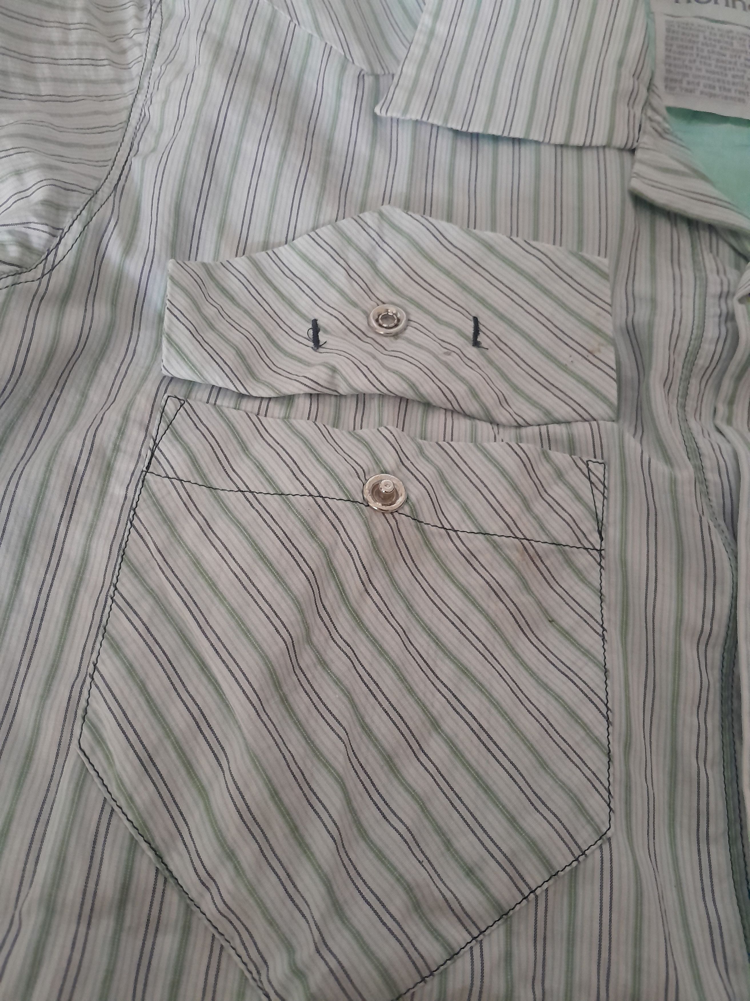 Nonnative Nonnative green stripe metal button shirt Size US M / EU 48-50 / 2 - 6 Thumbnail