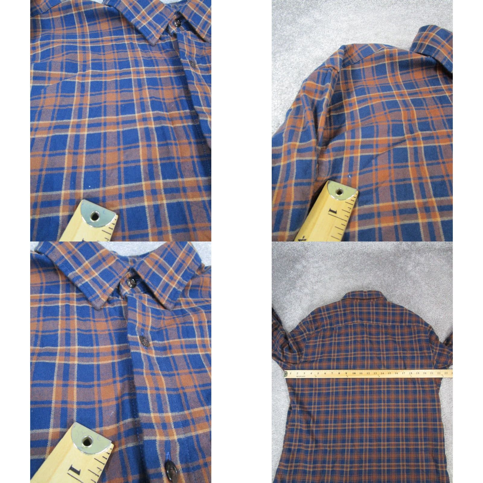 Bonobos Bonobos Flannel Shirt Mens Large Blue Cotton Button-Up Slim Size US L / EU 52-54 / 3 - 8 Thumbnail