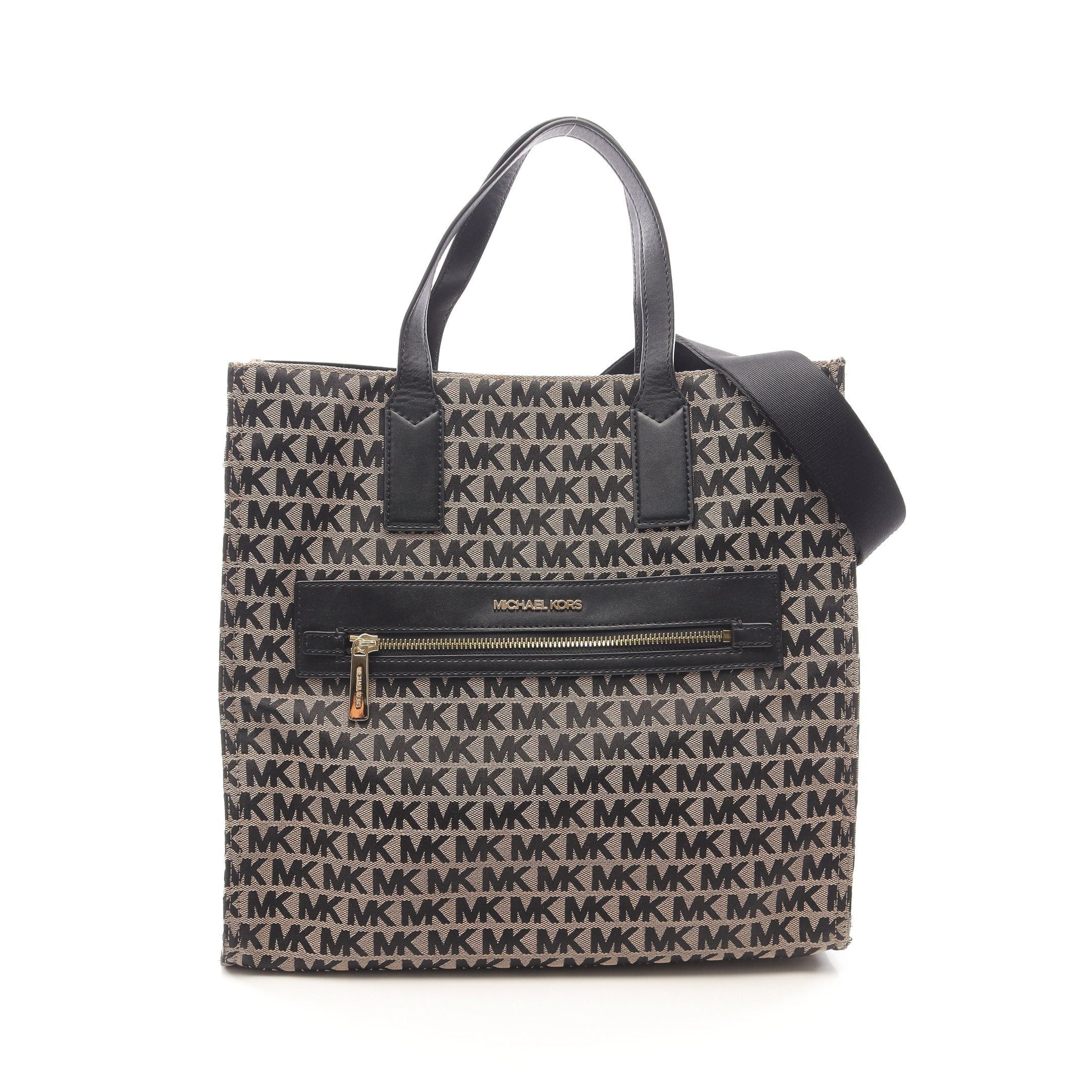 Michael Kors Michael Kors Handbag Tote Bag Canvas Leather Beige Black Logo Jacquard Size ONE SIZE - 1 Thumbnail