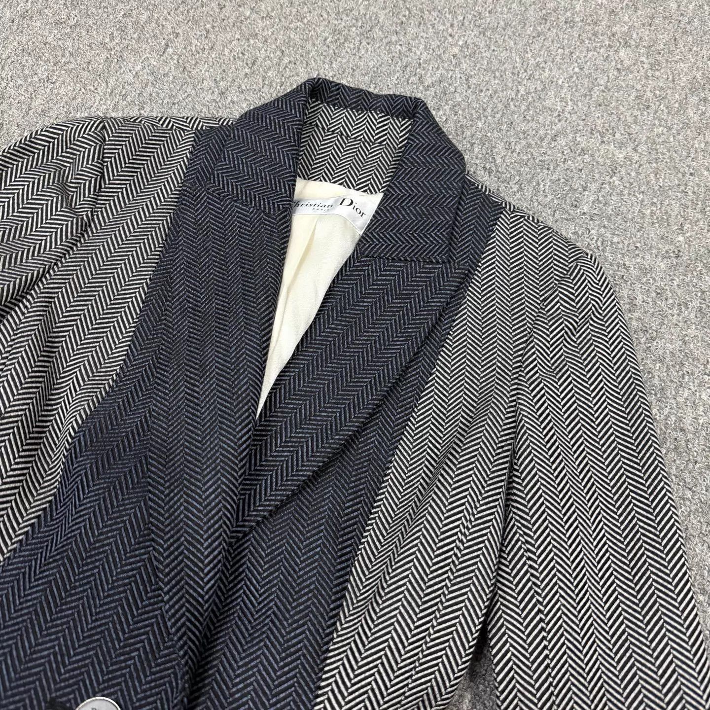 Dior Dior herringbone gray colorblock long wool suit 36 99new Size XS / US 0-2 / IT 36-38 - 3 Thumbnail