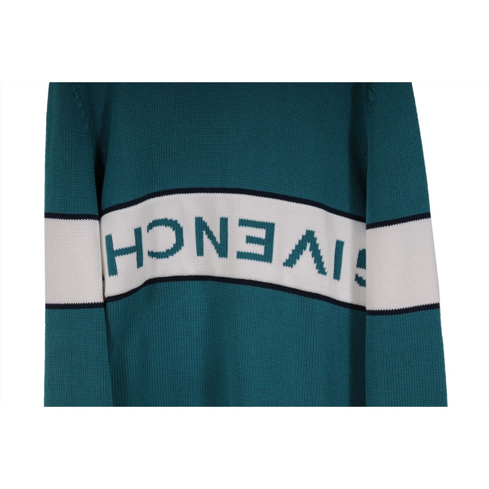 Givenchy Upside Down Logo Knit Sweater Teal Pull Size US M / EU 48-50 / 2 - 3 Thumbnail