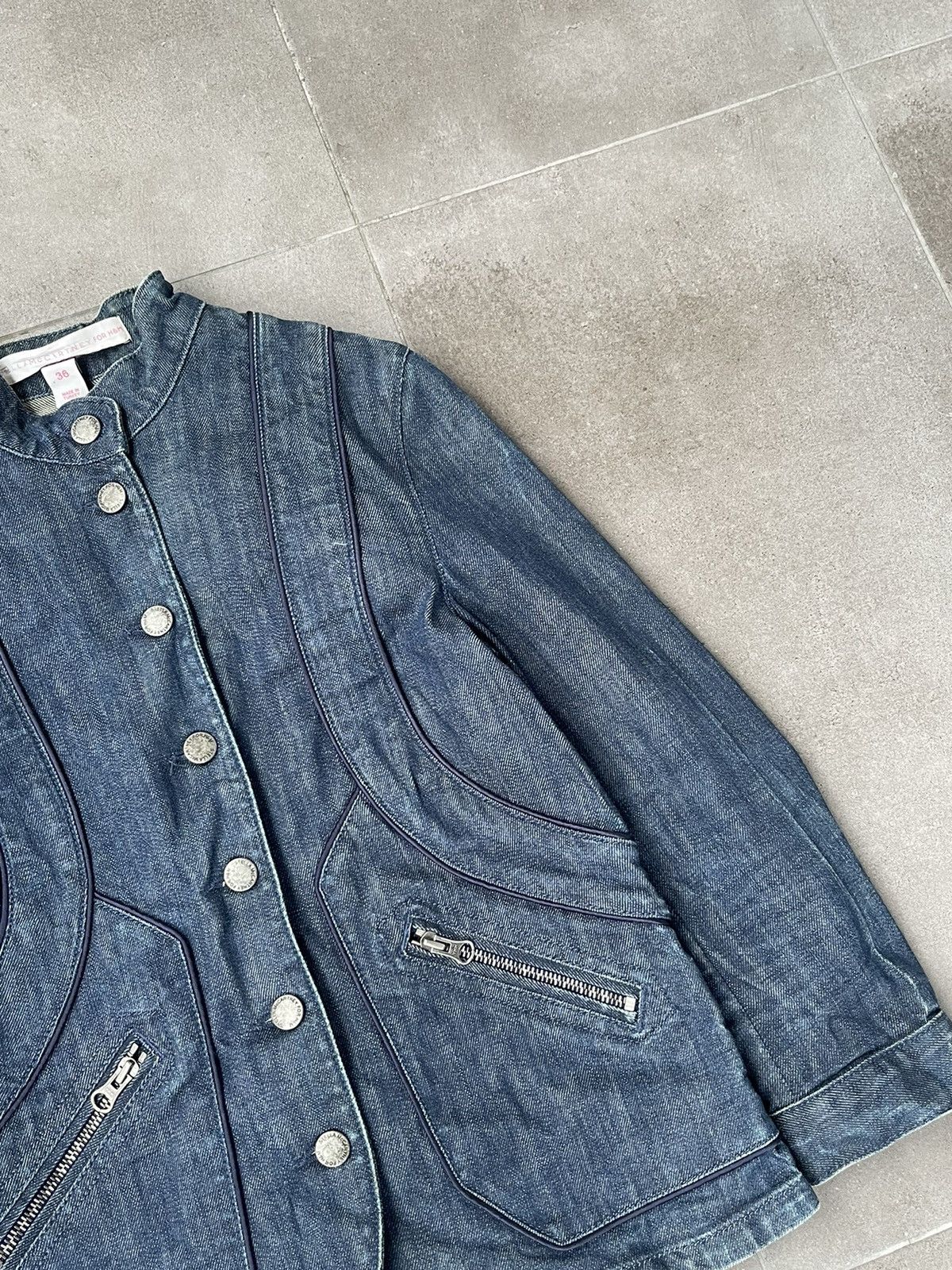 H&M × Stella McCartney SS05 Stella McCartney X H&M Denim Blazer Jacket Size XS / US 0-2 / IT 36-38 - 6 Thumbnail