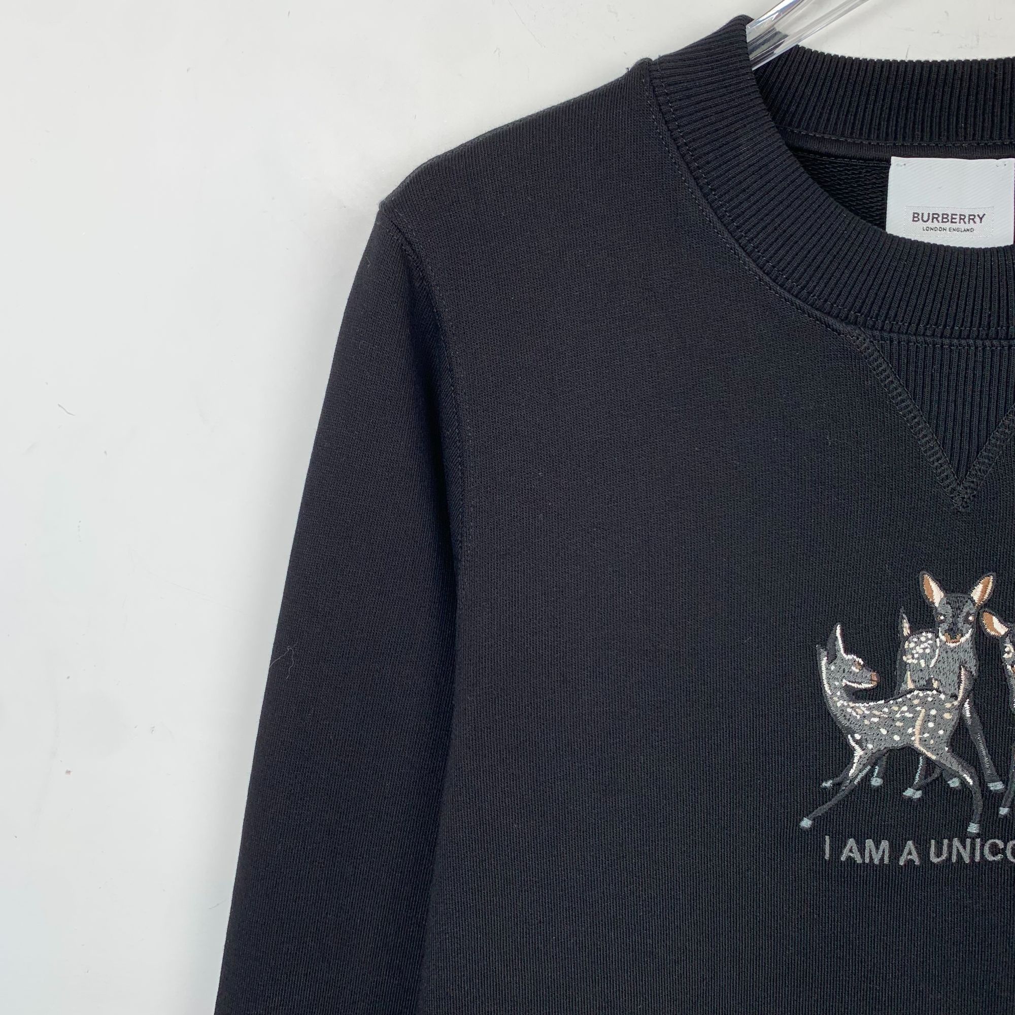 Burberry Burberry Black Deer Embroidered Cotton Round-Neck Long-Sleev Size XS / US 0-2 / IT 36-38 - 6 Thumbnail