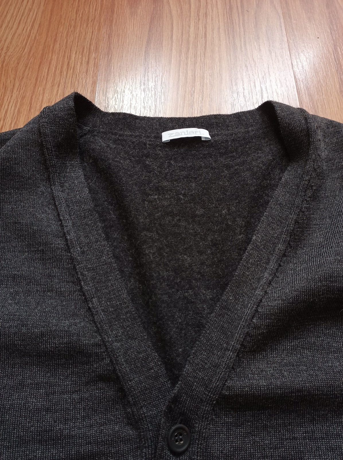 Zanieri Zanieri Lana Wool Grey Mens Knit Cardigan Vest XL Size US XL / EU 56 / 4 - 7 Thumbnail