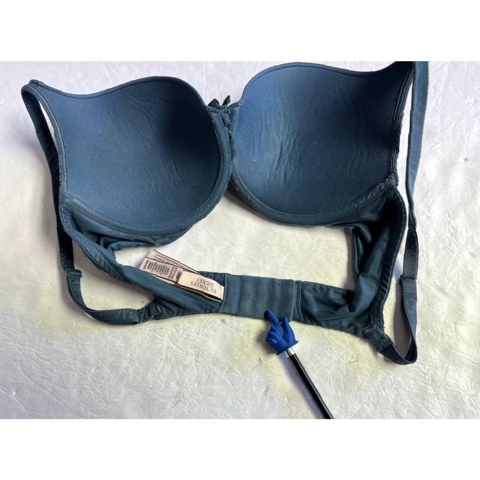 Victoria's Secret VINTAGE Victoria's Secret Bra Lined Perfect Coverage Blue 34D Underwired Padded Hook & Eye 34D Womens Size ONE SIZE - 5 Thumbnail