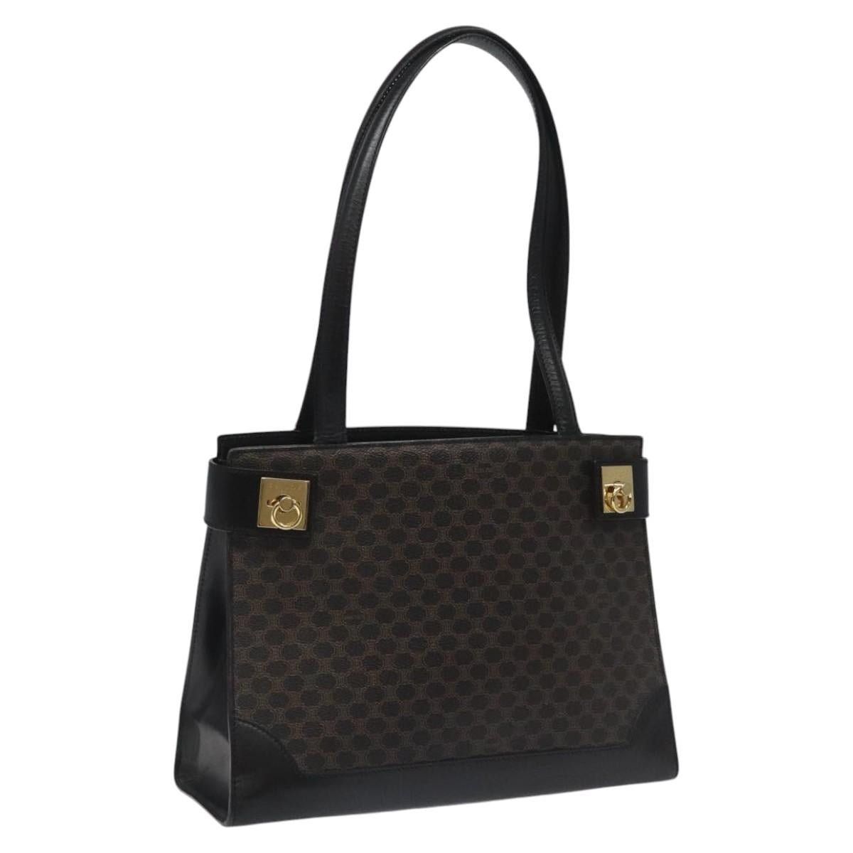 Celine CELINE Macadam Canvas Shoulder Bag Pvc Leather Black Gold Size ONE SIZE - 1 Thumbnail