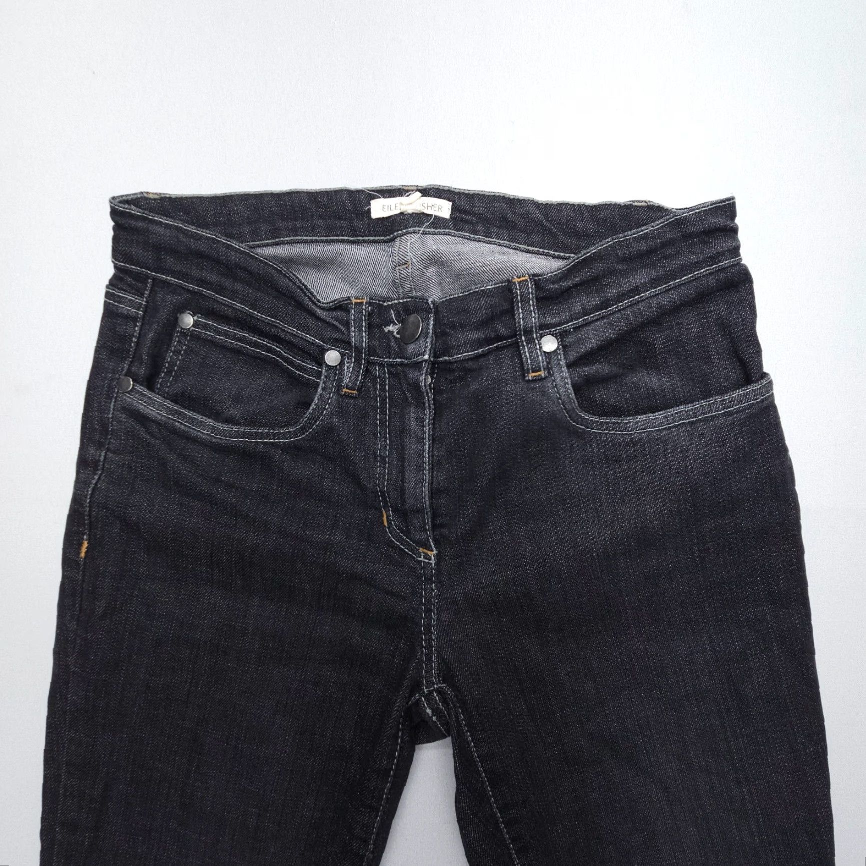 Eileen Fisher Eileen Fisher Slim Straight Jeans Womens Size 2 Black Low Rise Organic Cotton Size 26" / US 2 / IT 38 - 4 Thumbnail