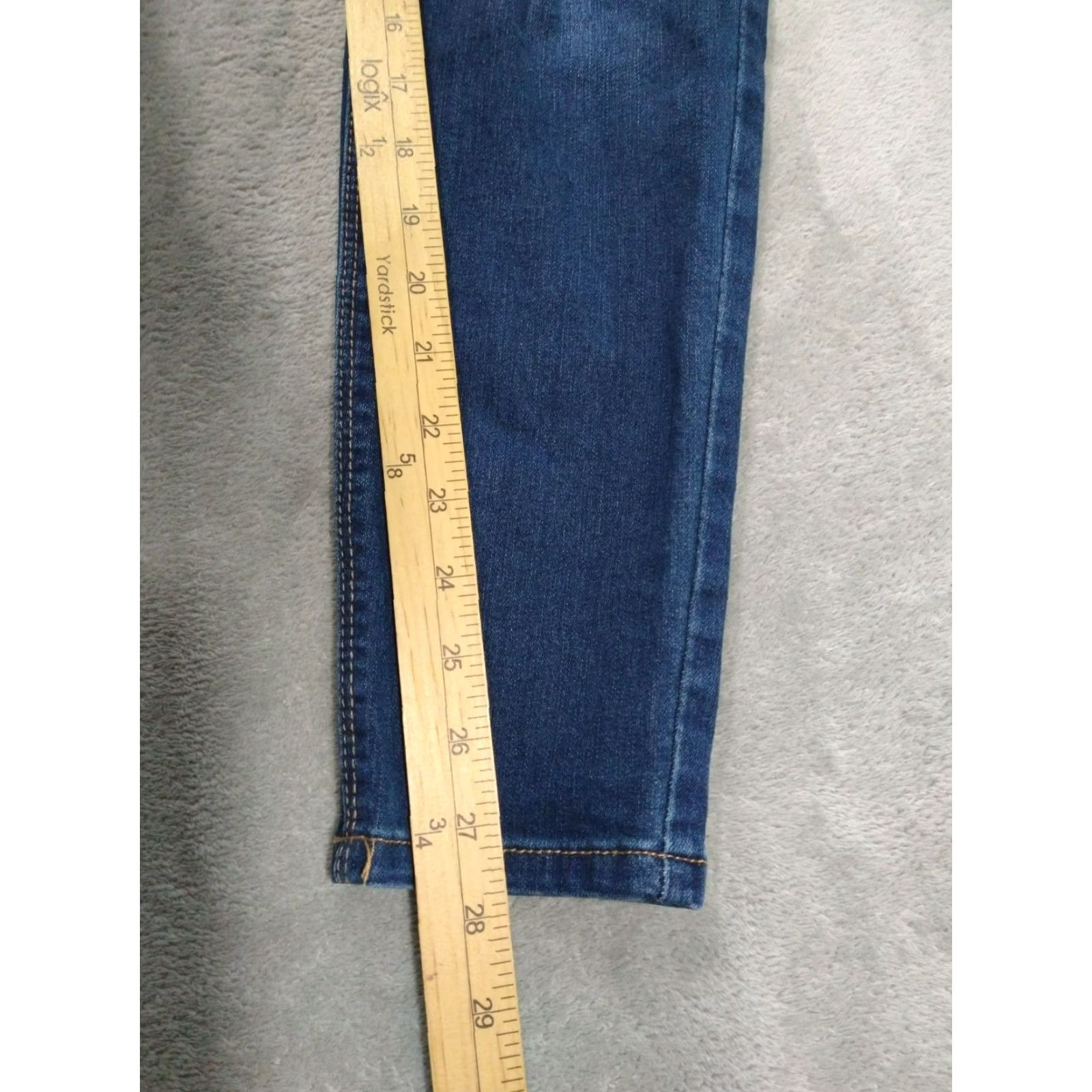 Denime VINTAGE 1822 Jeans Womens 8 Blue Denim Adrianna Skinny Mid Rise Ankle Distressed Dark Pattern: Solid 5-Pocket Design Size 30" / US 8 / IT 44 - 5 Thumbnail