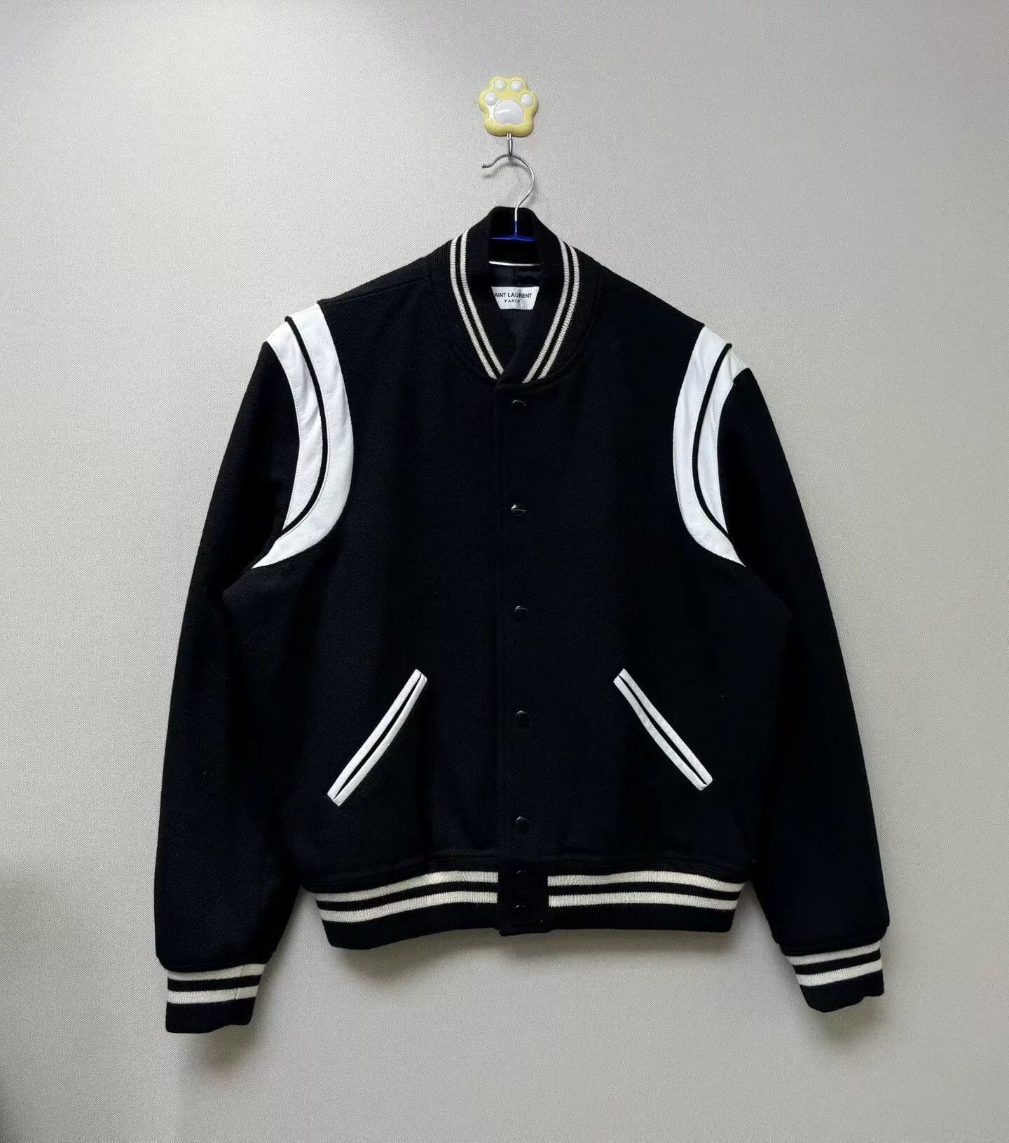 Saint Laurent Paris Saint Laurent Black White Leather Jacket Size US XL / EU 56 / 4 - 1 Thumbnail