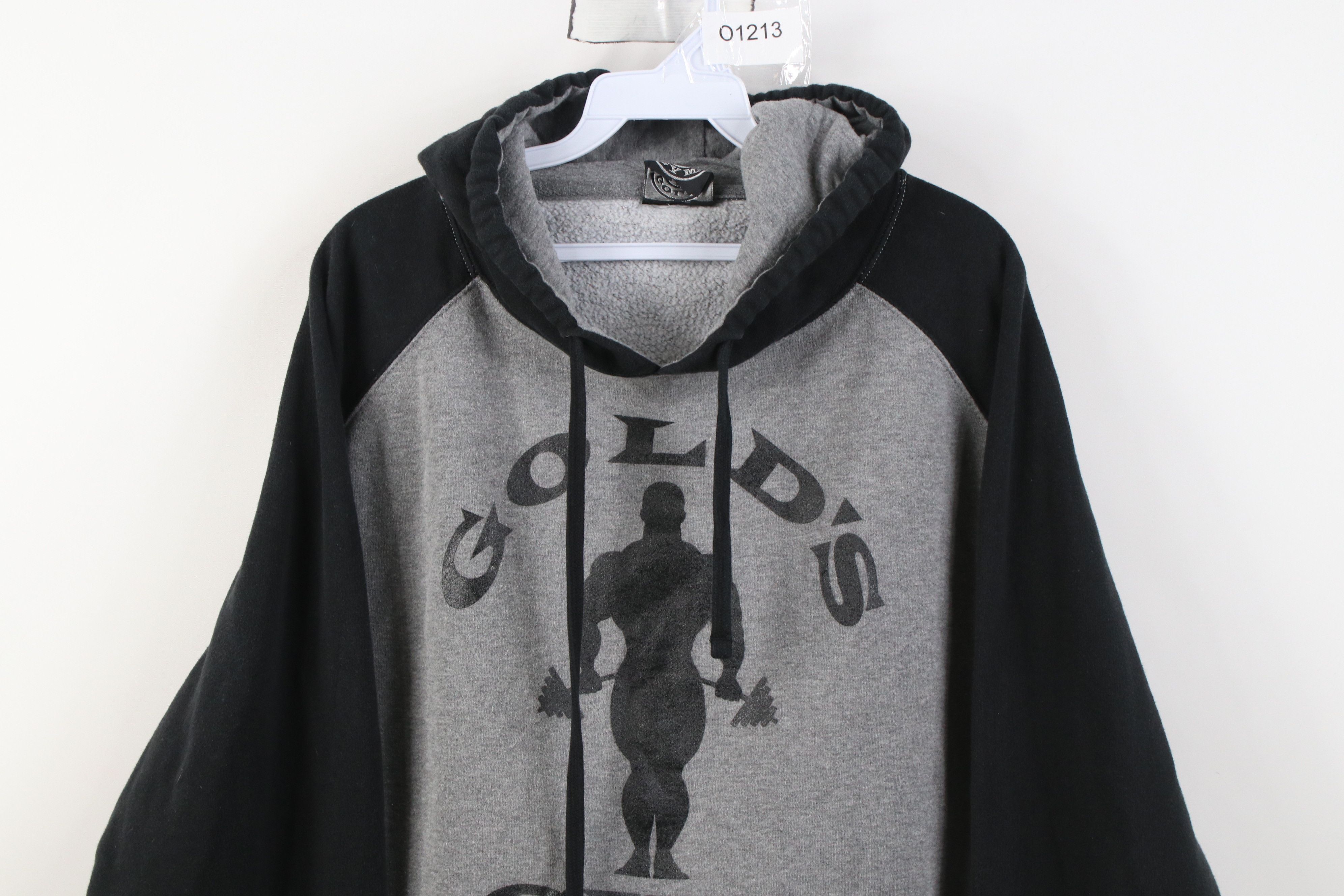 Vintage Vintage 90s Y2K Golds Gym Spell Out Raglan Hoodie Sweatshirt Size US L / EU 52-54 / 3 - 2 Thumbnail