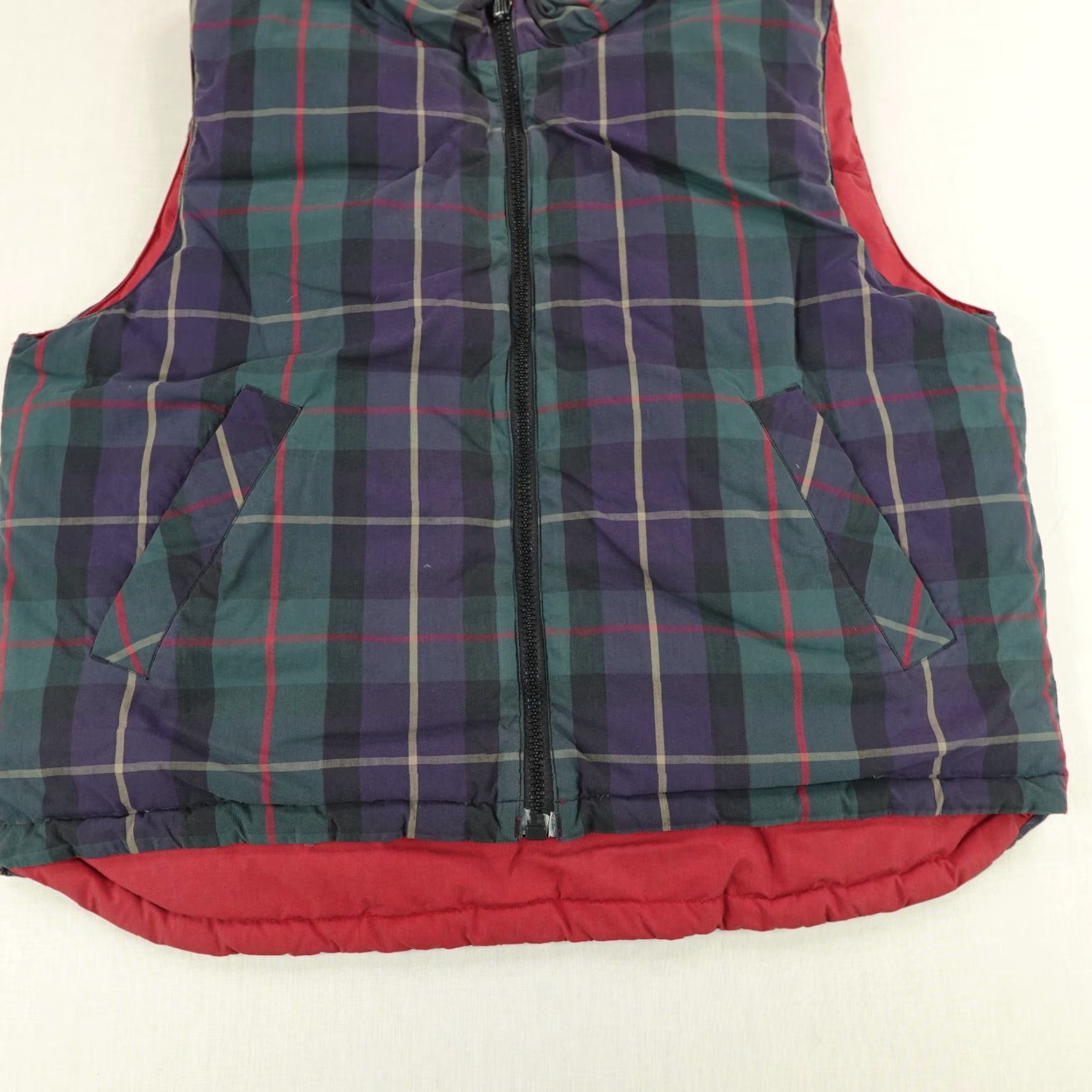 Eddie Bauer Vintage Eddie Bauer Vest Men Medium Red Green Blue Tartan Reversible Goose Down Jacket Coat Down Insulation Lining Polyester Polyester Pockets Zipper Size US M / EU 48-50 / 2 - 3 Thumbnail