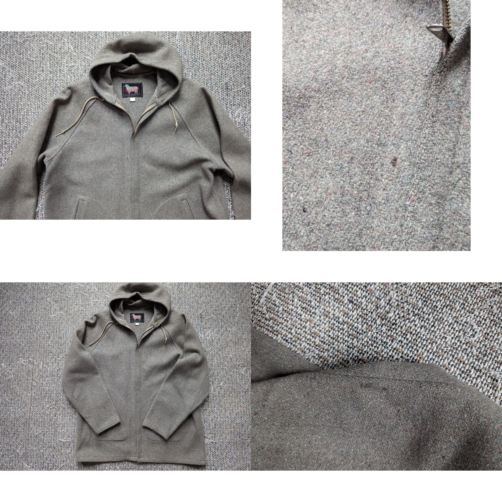 Vintage VINTAGE Woolrich Hoodie Jacket Mens M Gray Wool Hooded Full Zip 1950s 1960s Fleck Woolwear Size US M / EU 48-50 / 2 - 8 Thumbnail