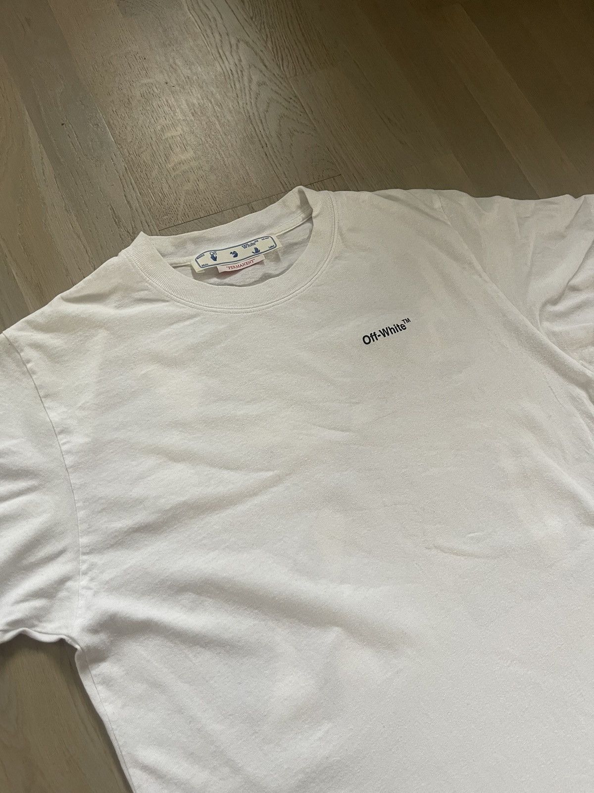 image of Off White Off-White Tshirt Study Real Measurements By Tape In Photos in Bad Ass, Men's (Size Large)