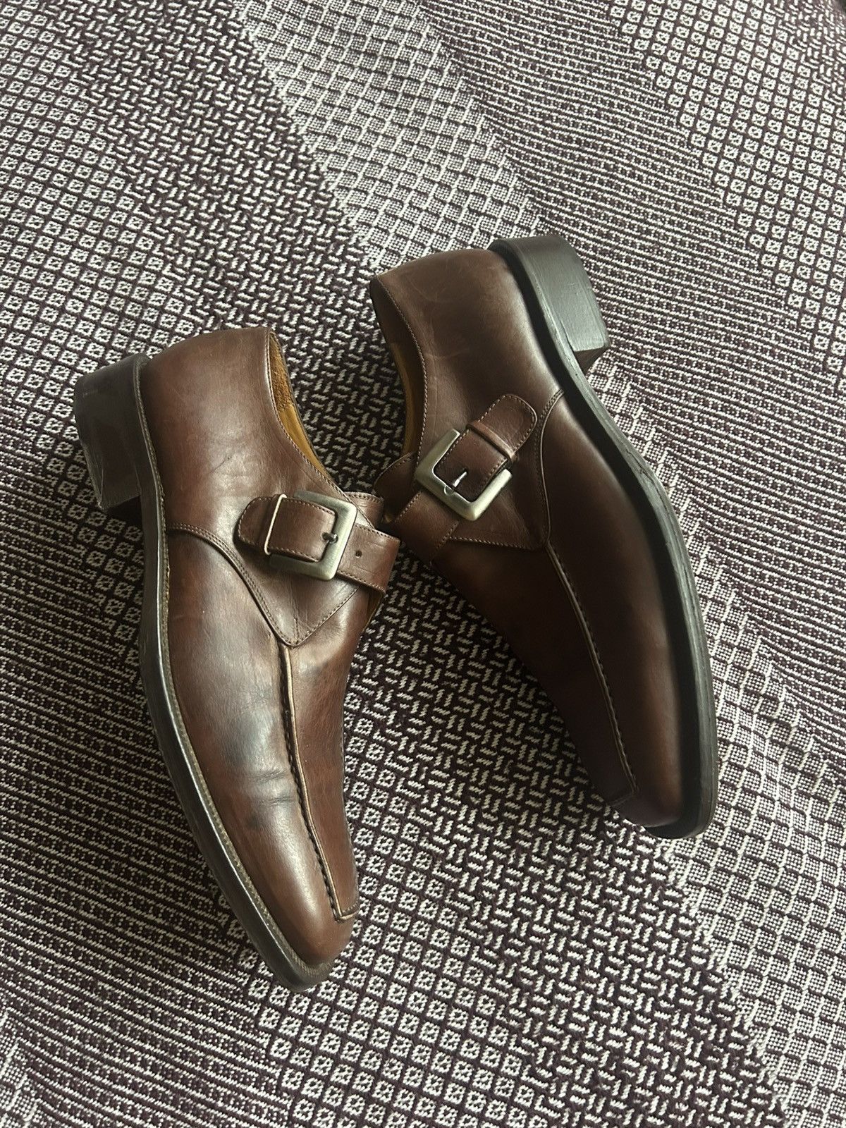 Vintage Vintage Brown 70s Mens Maestro Shoes Solid Style Size 42 Size US 9 / EU 42 - 6 Thumbnail
