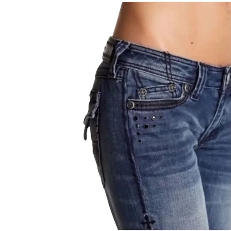 Affliction Affliction ZIGGY Embellished Jeans Size 29 Flare Low Rise Size 29" - 2 Thumbnail
