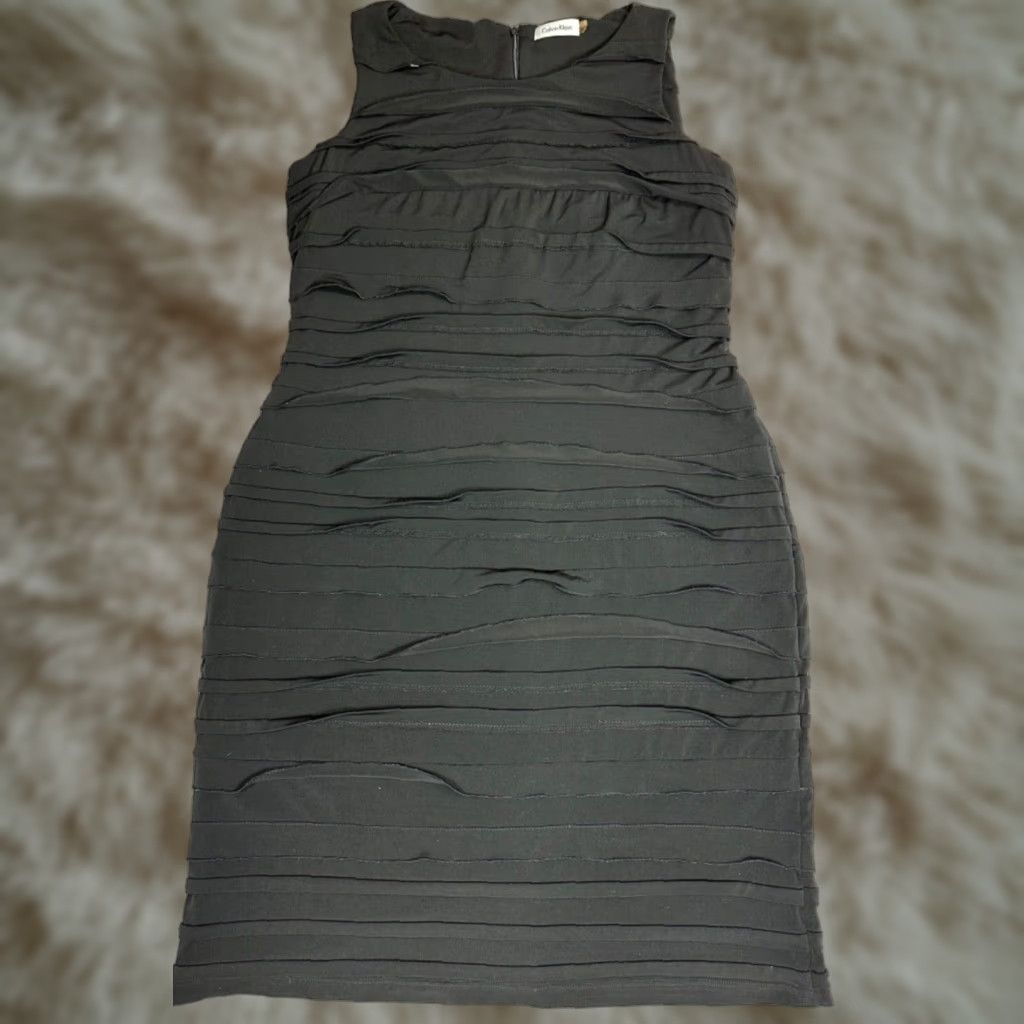 Calvin Klein Calvin Klein Womens Dress Size 14 Black Knee Length Back Zipper Sheath Size XL / US 12-14 / IT 48-50 - 1 Thumbnail