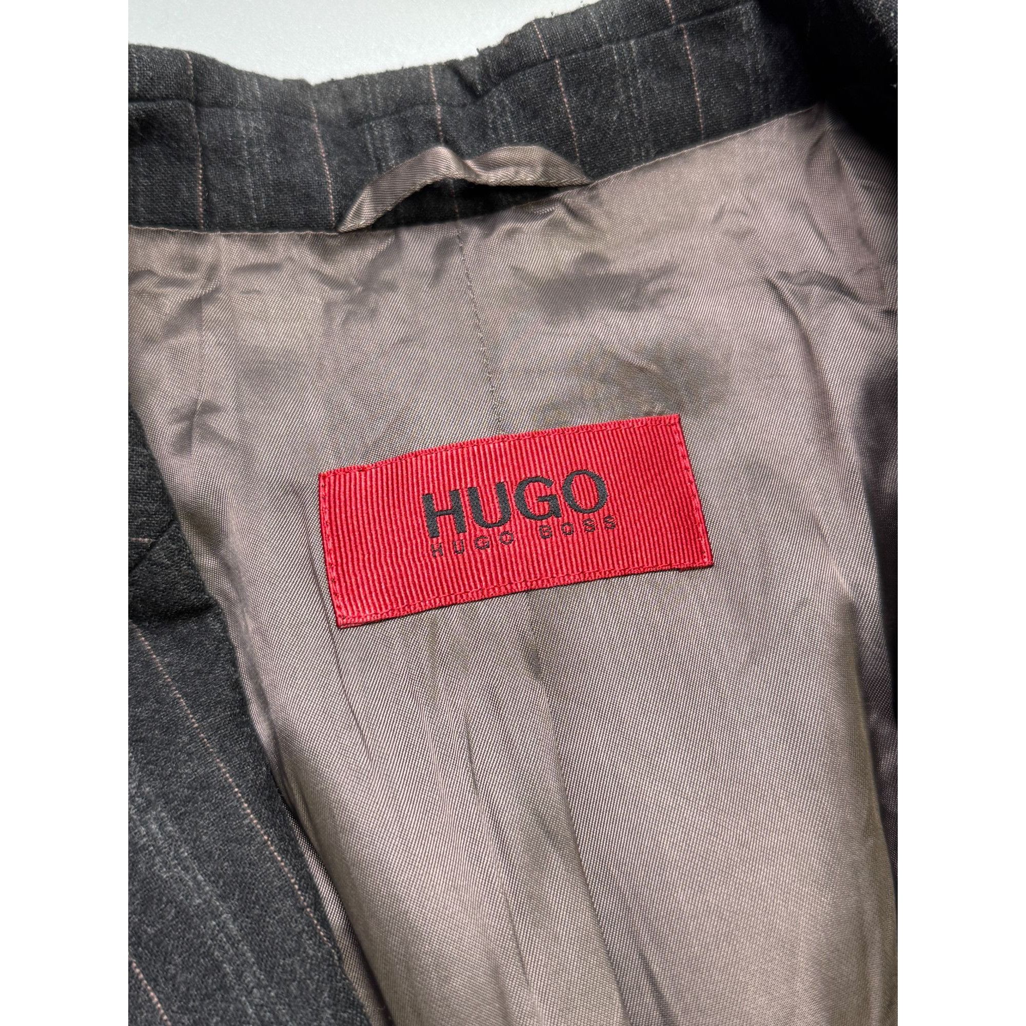 Hugo Boss Hugo Boss Striped Wool Blend 2 Button Blazer (Y1148) Size 44R - 5 Thumbnail