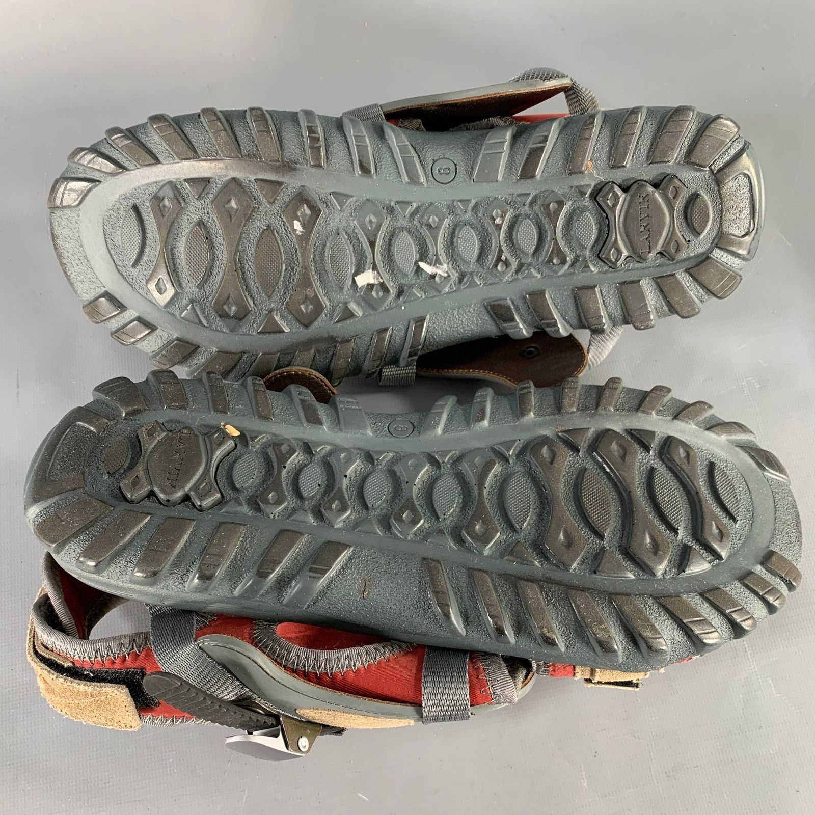 Lanvin LANVIN Size 8 Beige Red Neoprene Hook Loop Closure Sandals Size US 8 / EU 41 - 6 Thumbnail