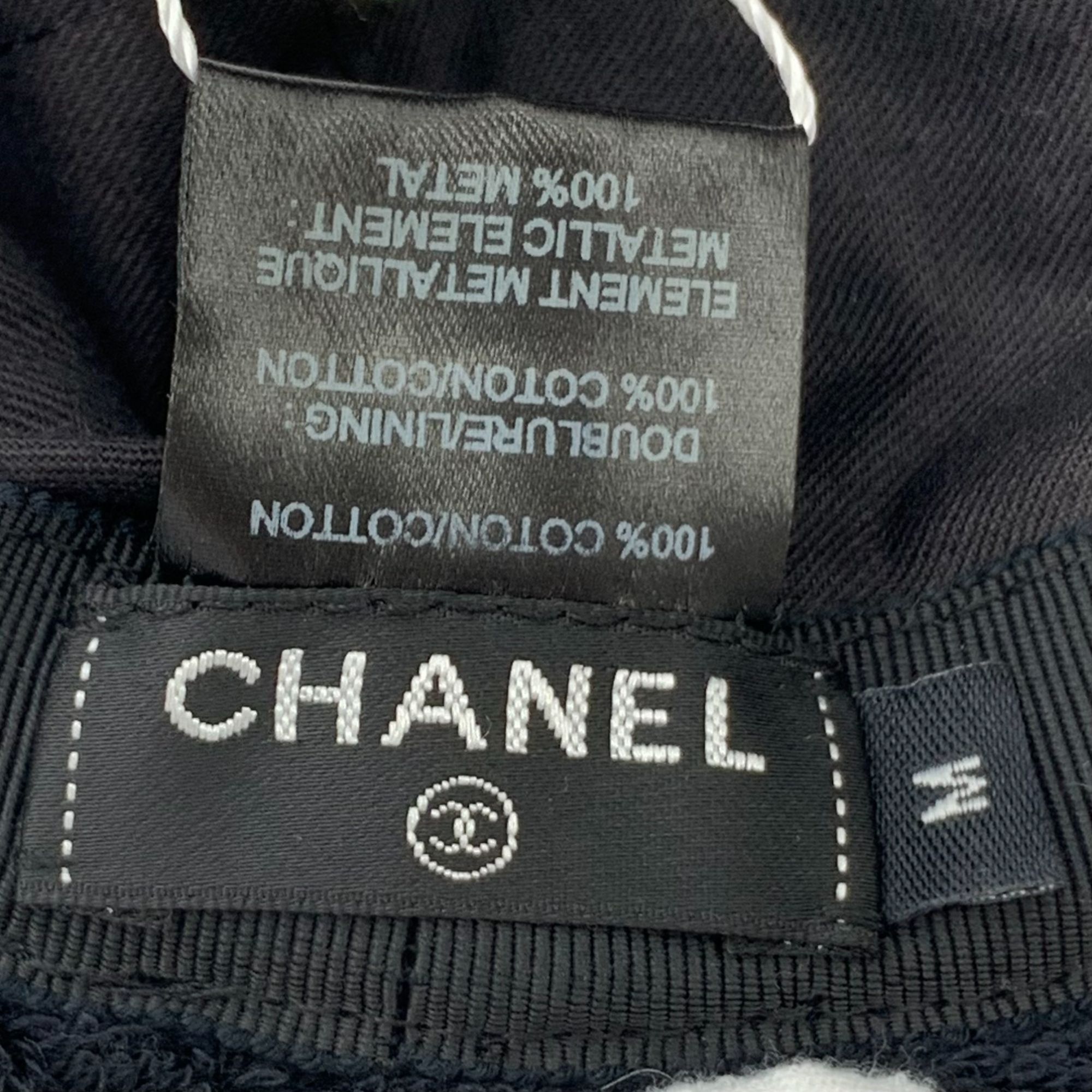 Chanel Chanel Dark Blue 100% Cotton Fisherman Hat With Metal Logo & Size ONE SIZE - 2 Thumbnail
