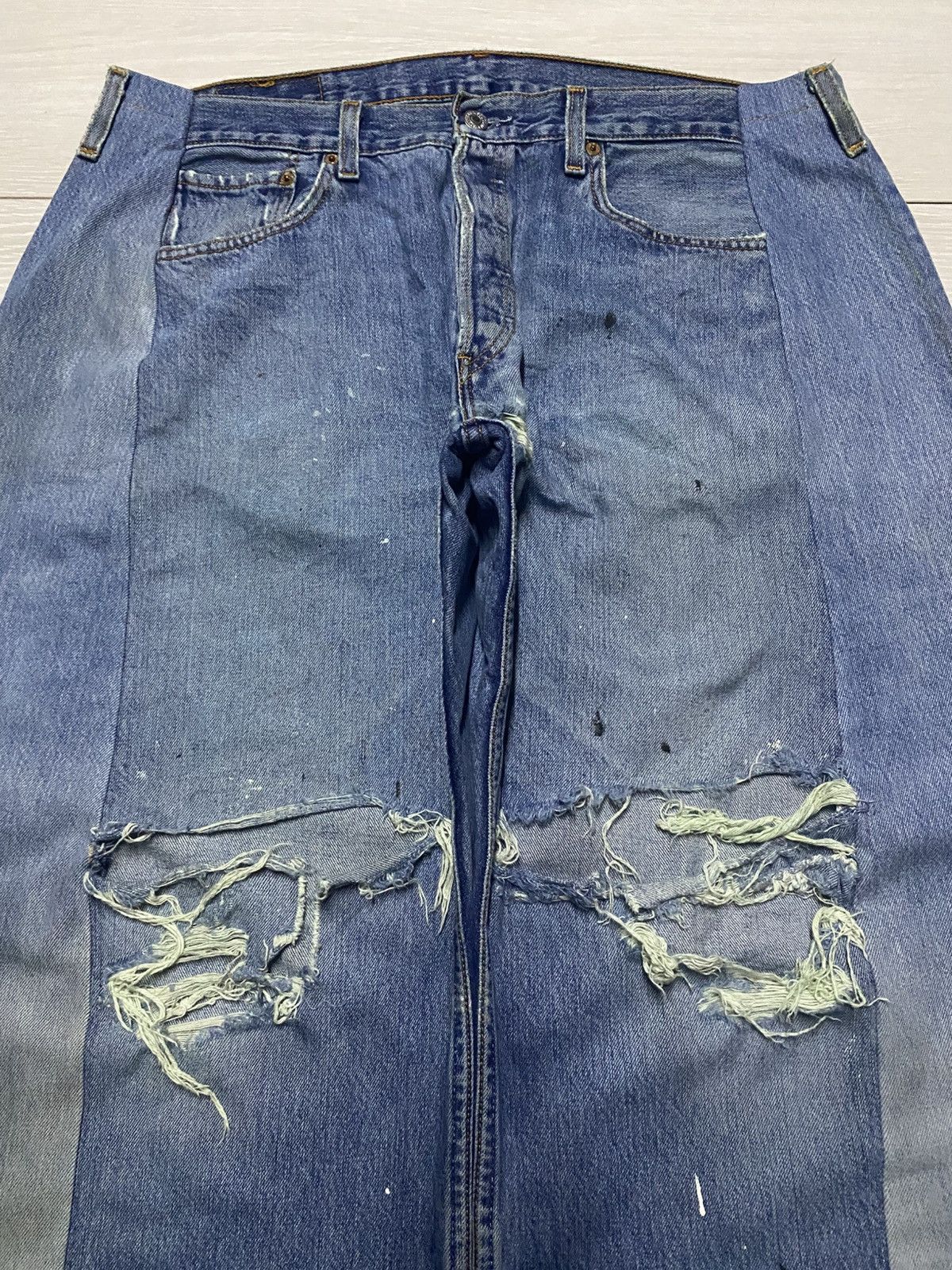 Levi's Levis Crazy Custom Super Baggy Style Paint Splatter Jeans Size US 36 / EU 52 - 3 Thumbnail
