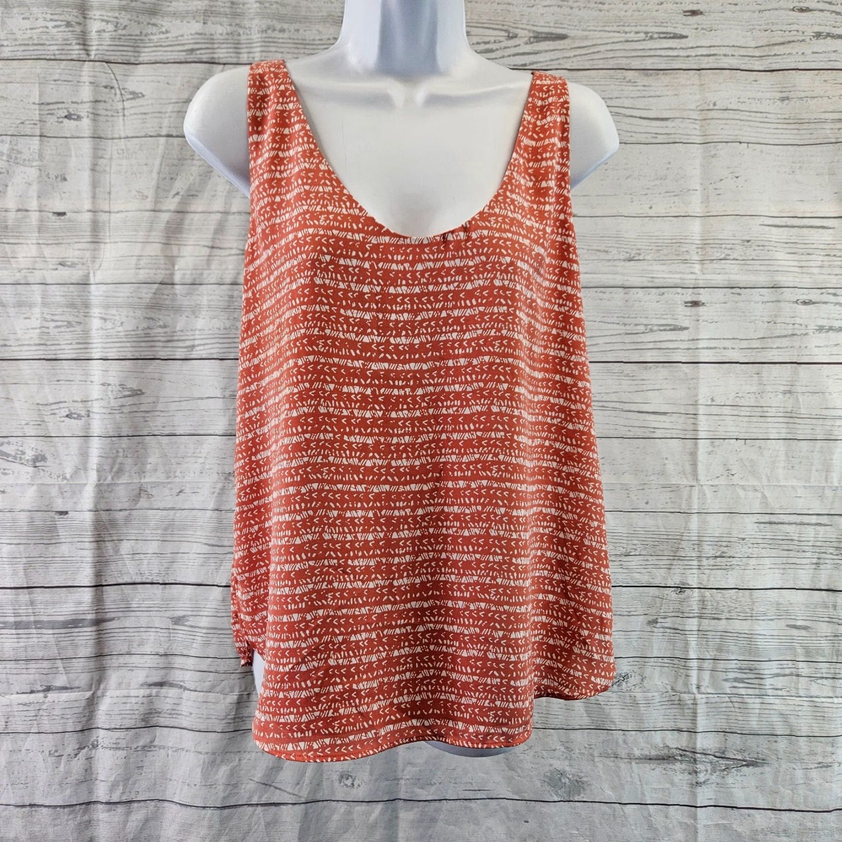 Loft LOFT Ann Taylor Women's Tank Top Medium Pink White Stripe Scoop Neck Sleeveless Multicolor Pattern Cute Casual Size M / US 6-8 / IT 42-44 - 2 Thumbnail