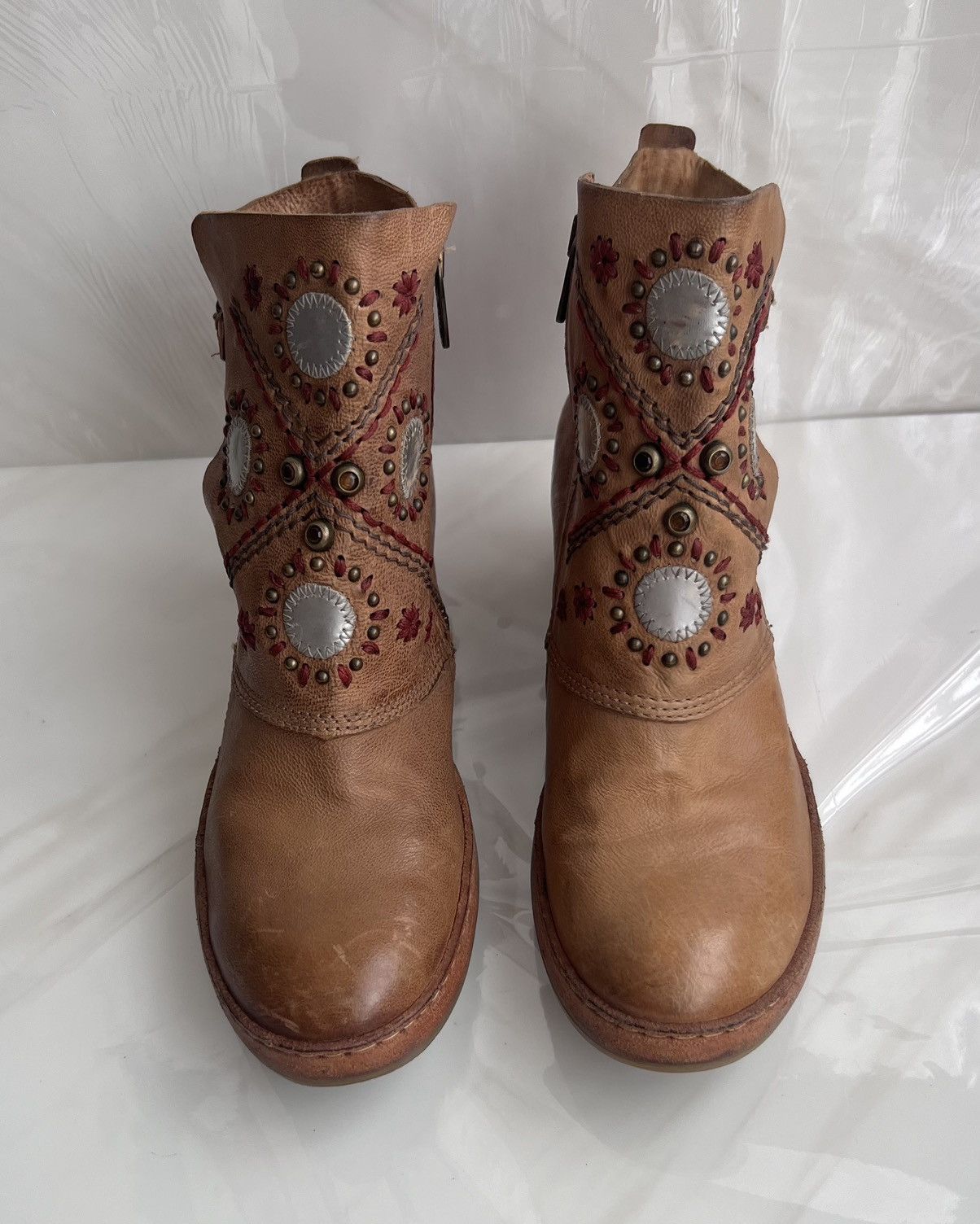 A.S.98 As 98 Airstep Zipper Boho Biker brown distressed boot Size US 8 / IT 38 - 12 Thumbnail