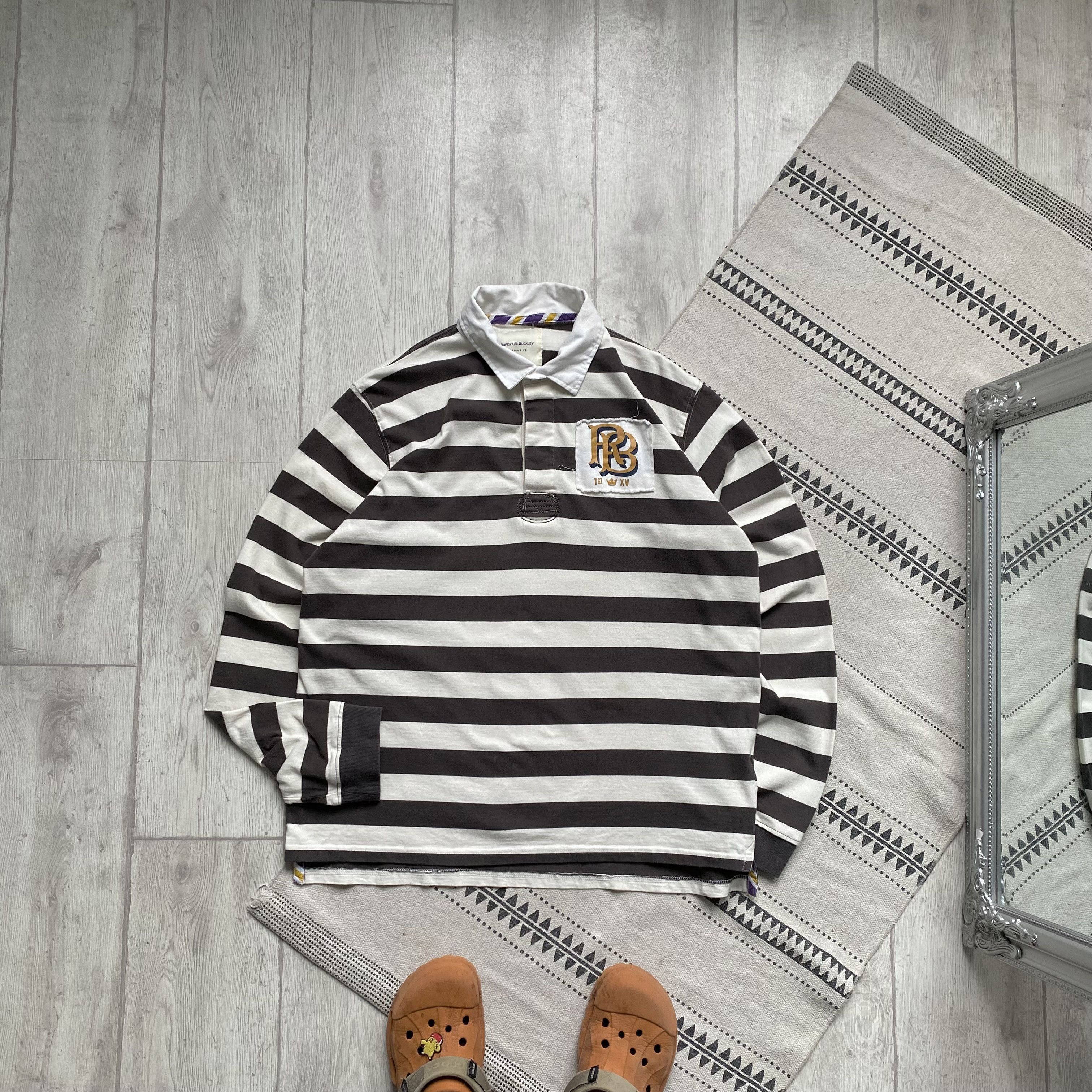 Polo Ralph Lauren Vintage 00s Ralph lauren vibe Stripped rugby shirt Size US XL / EU 56 / 4 - 1 Thumbnail