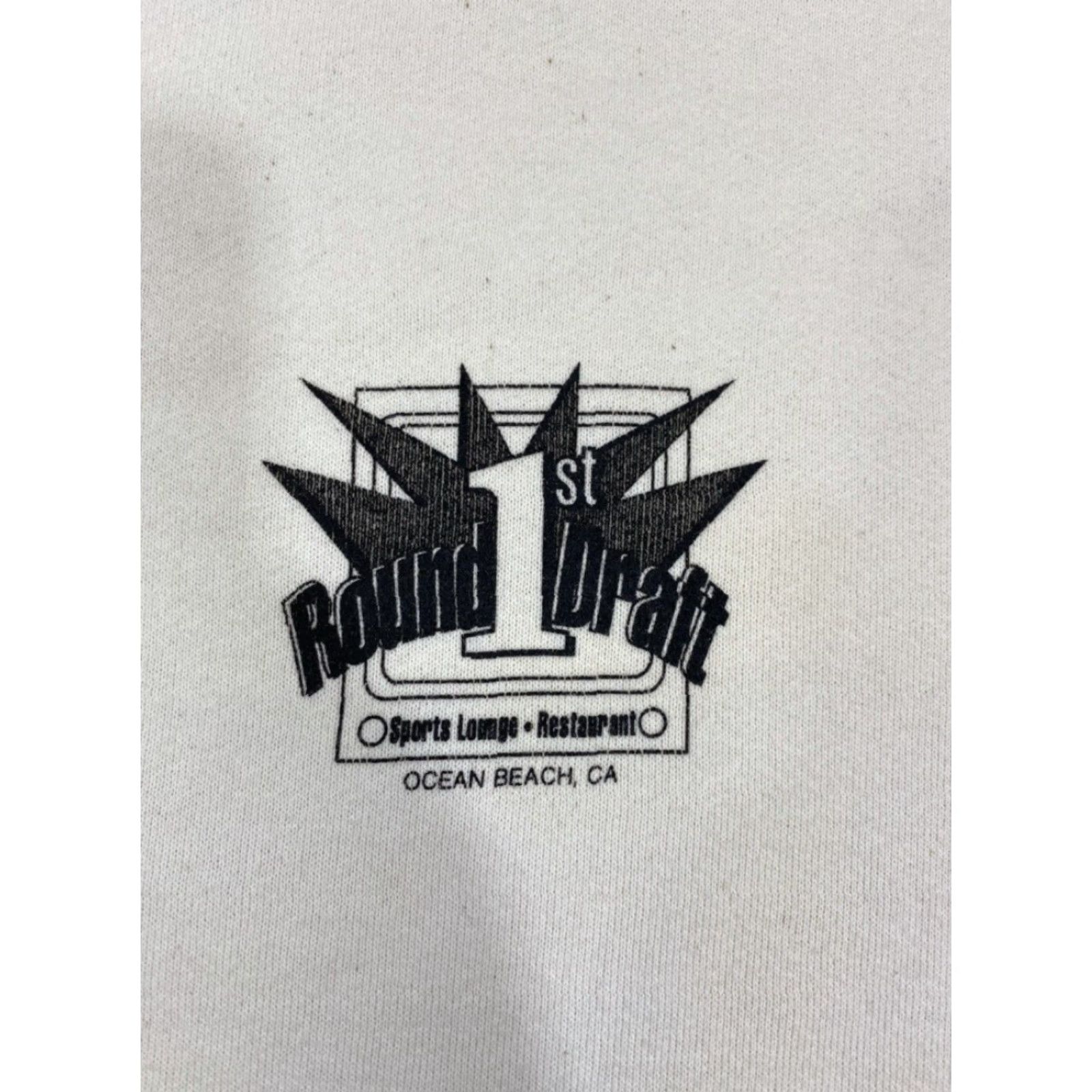 Jerzees VINTAGE Jerzees White 2XL Sweatshirt Long Sleeve Graphic Draft Sports Lounge Restaurant 1990s Mens Size US XXL / EU 58 / 5 - 4 Thumbnail