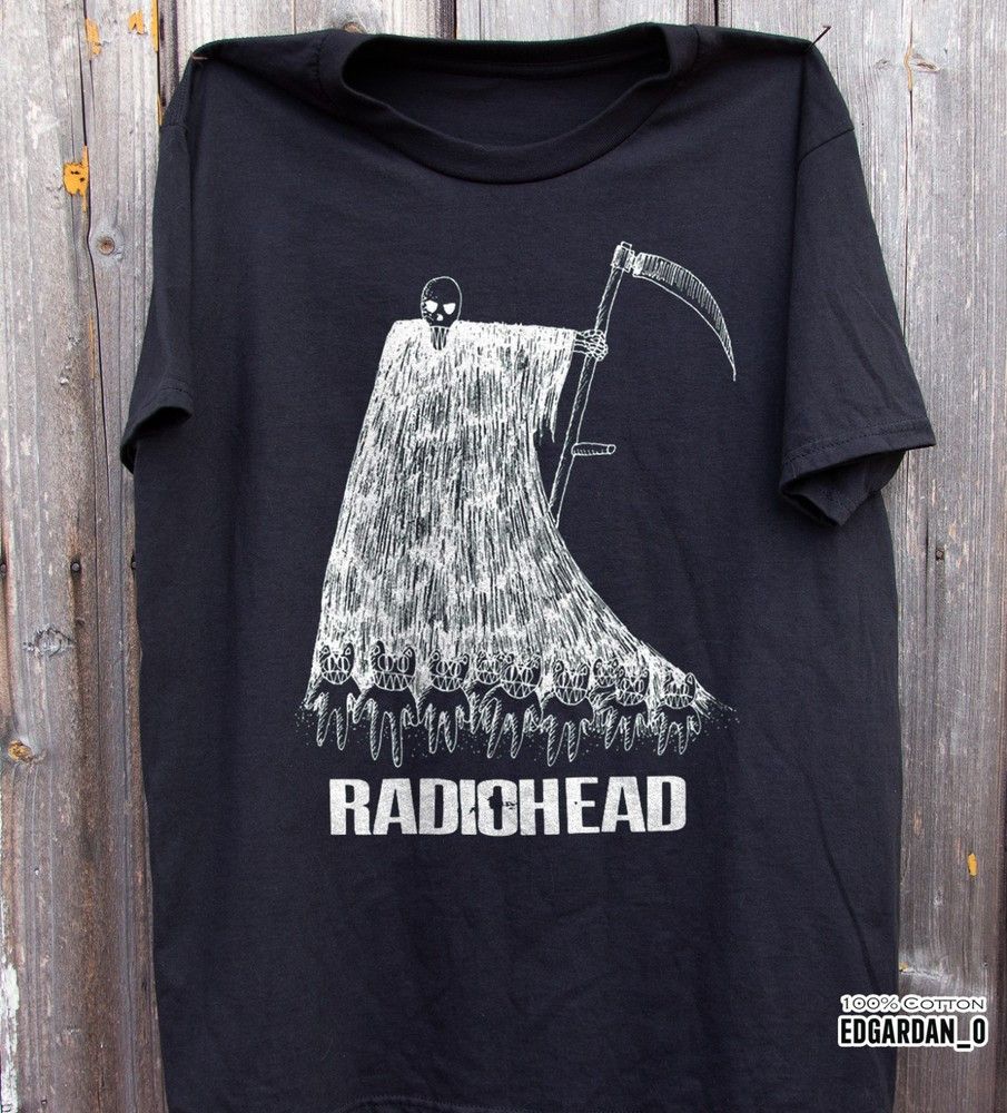 Other Radiohead Grim Reaper Heavy Cotton Black Unisex T-shirt Size US L / EU 52-54 / 3 - 1 Preview