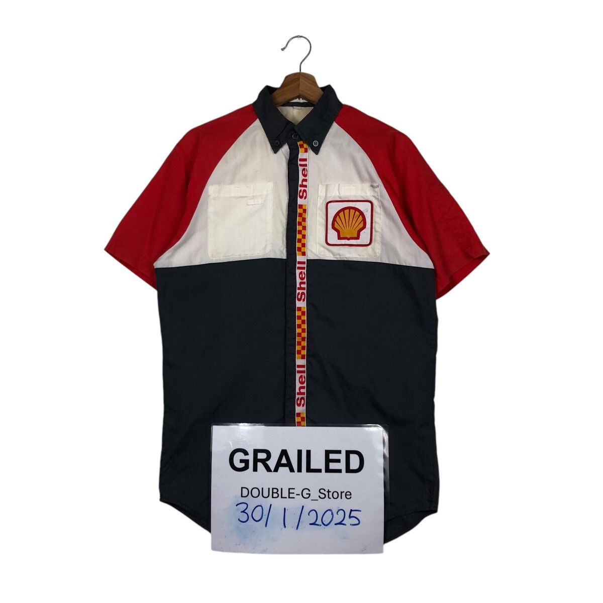 Japanese Brand × Vintage 📌Vintage Worker Shirt Racing Shell Big Logo Rare Style Size US M / EU 48-50 / 2 - 1 Thumbnail