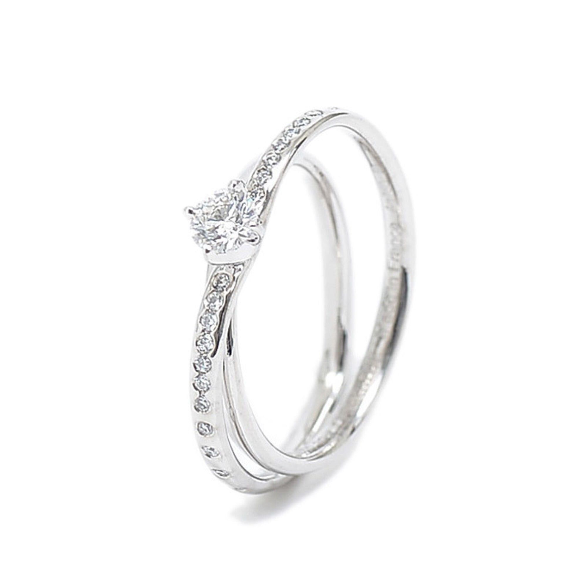 image of Hermes Vertige Cool Ring Diamond 0.30Ct K18Wg 50 in Black, Women's