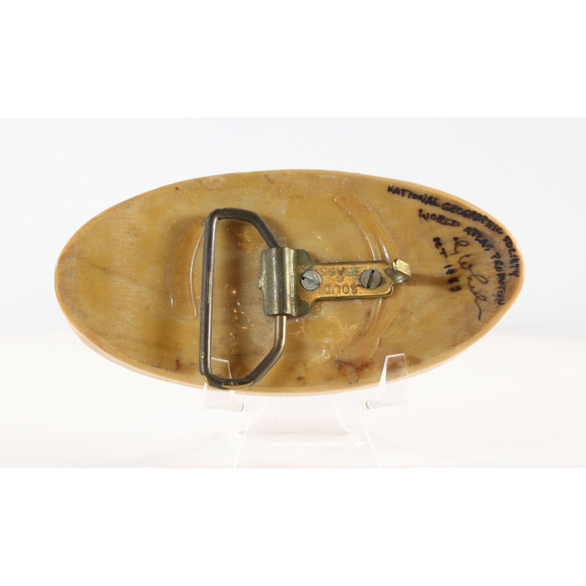 Vintage National Geographic Society World Atlas Promotion Wooden Bel Size ONE SIZE - 2 Thumbnail