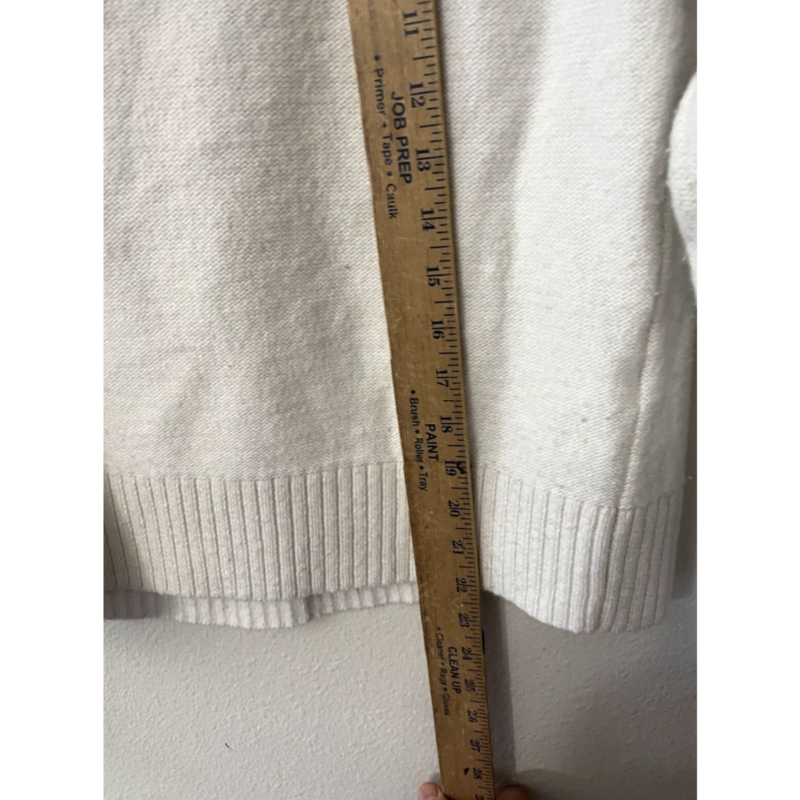 Loft LOFT Plus Size S White Textured Cable Knit Sweater Polyester Acrylic Wool Blend Size S / US 4 / IT 40 - 4 Thumbnail