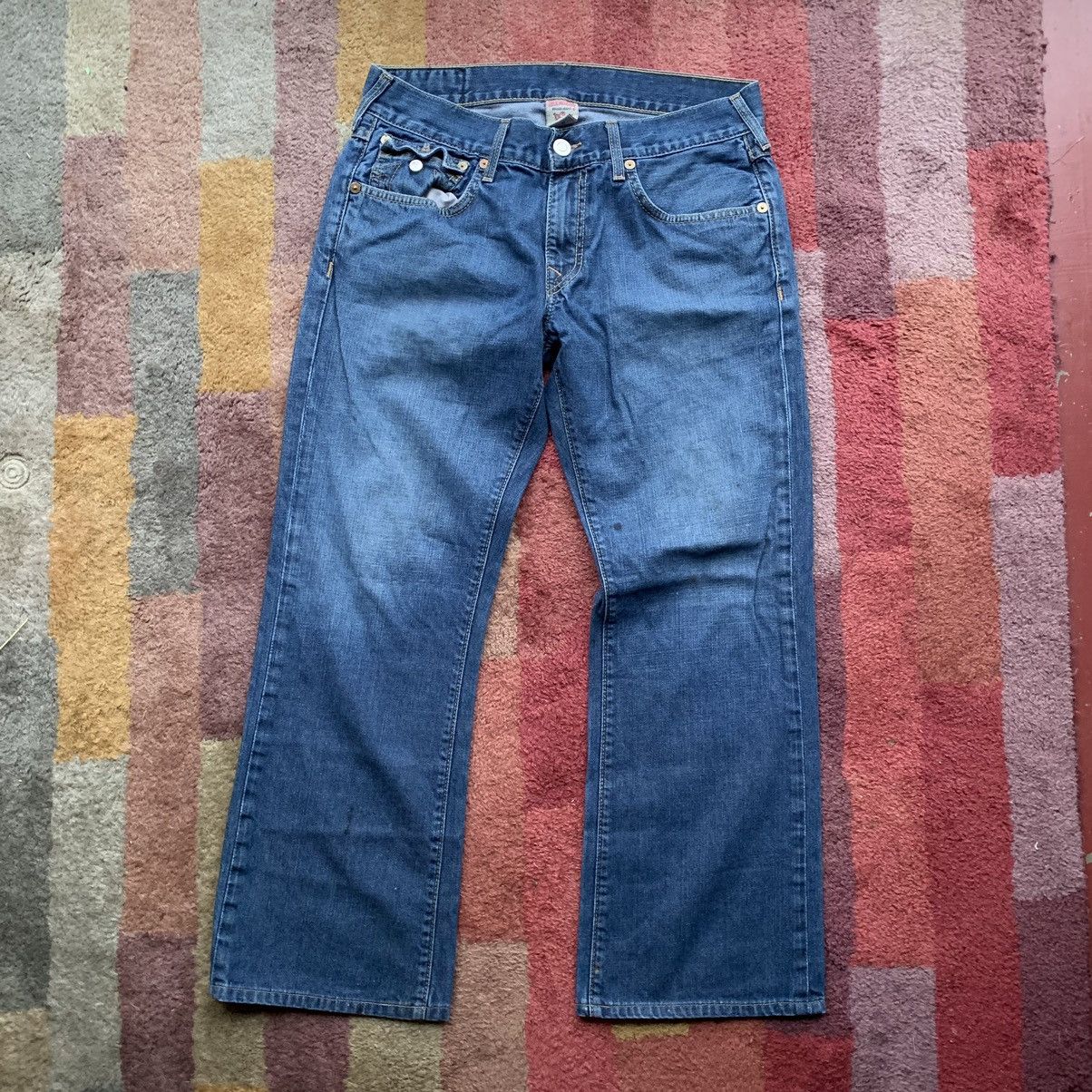 Crazy y2k true religion style LA baggy bootcut denim