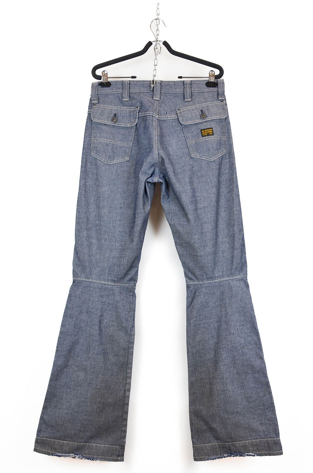 G-Star G-Star RAW Flared Denim Jeans w Knee Panels 33x36 Size US 33 - 2 Thumbnail