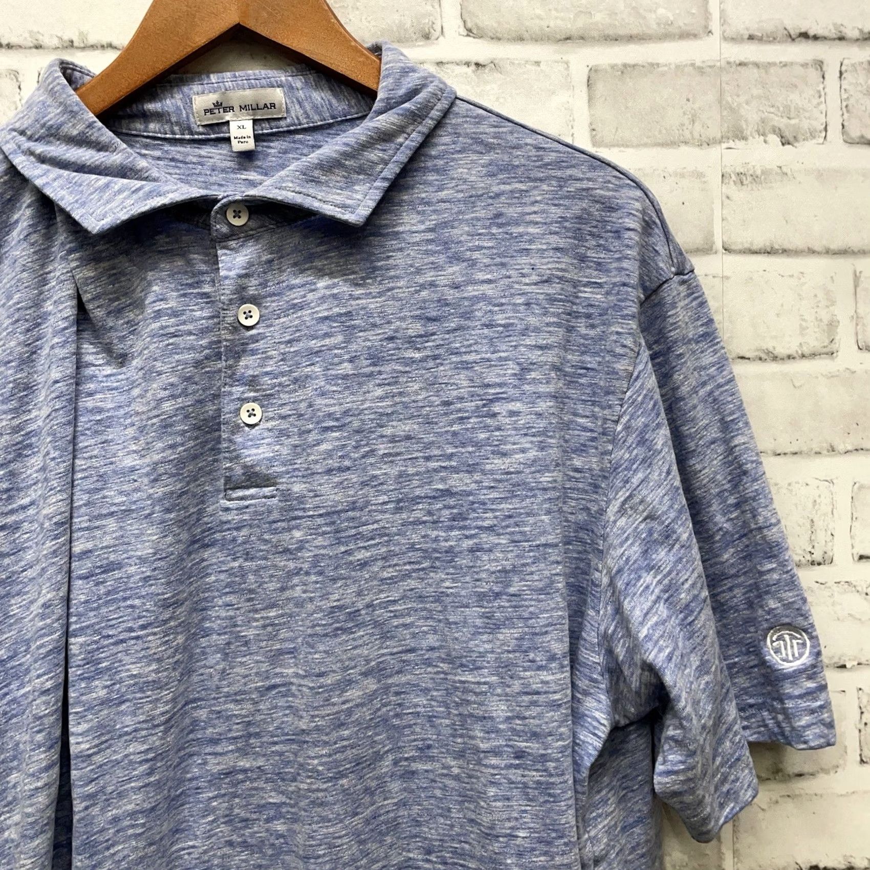 Peter Millar Peter Millar Polo Shirt Mens Size XL Blue Cotton Polo Shirt Mens XL Blue Polo Shirt Size US XL / EU 56 / 4 - 2 Thumbnail