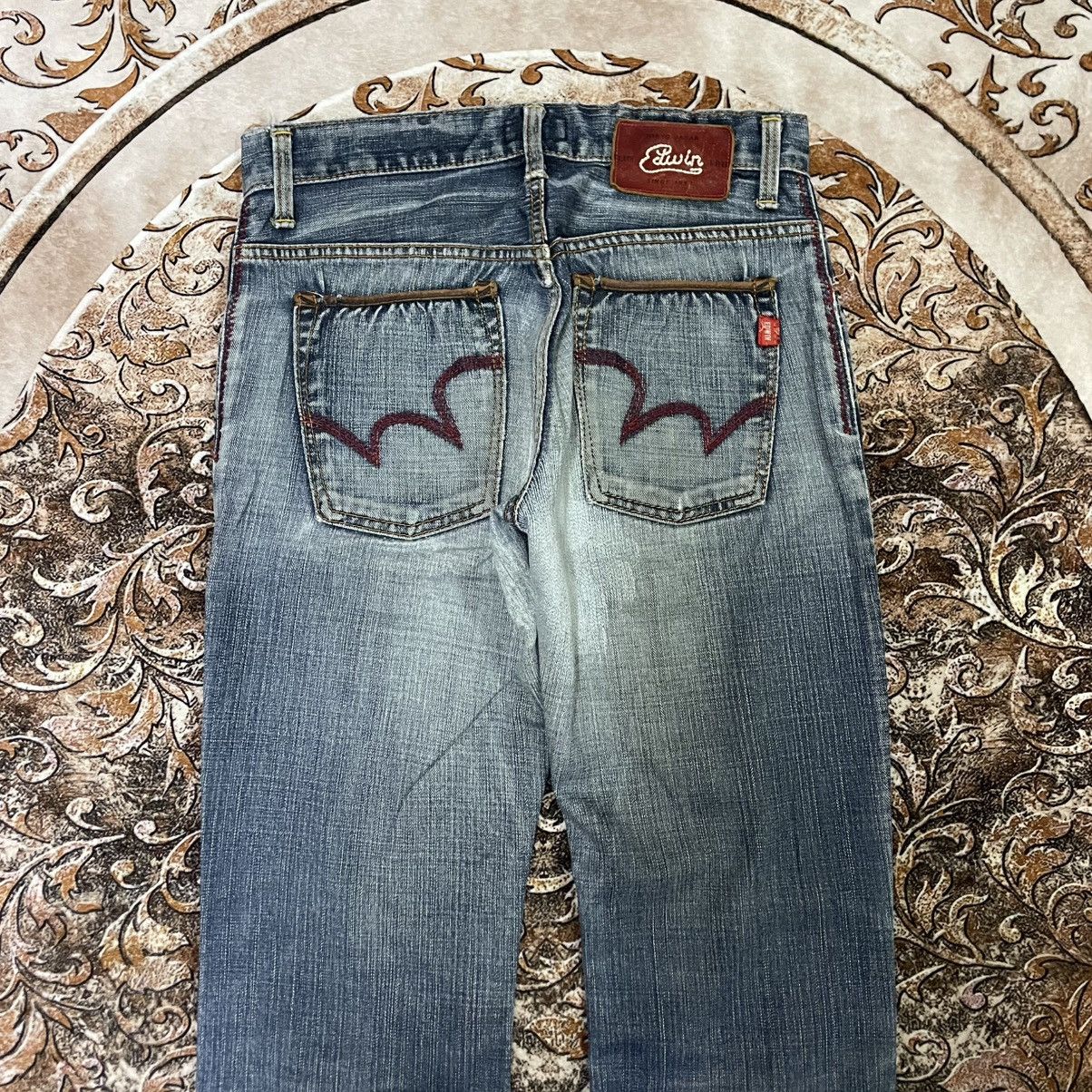 Edwin 🔥Vintage Edwin Blue Trip Washed Ripped Distress Denim Jeans Size US 30 / EU 46 - 5 Thumbnail