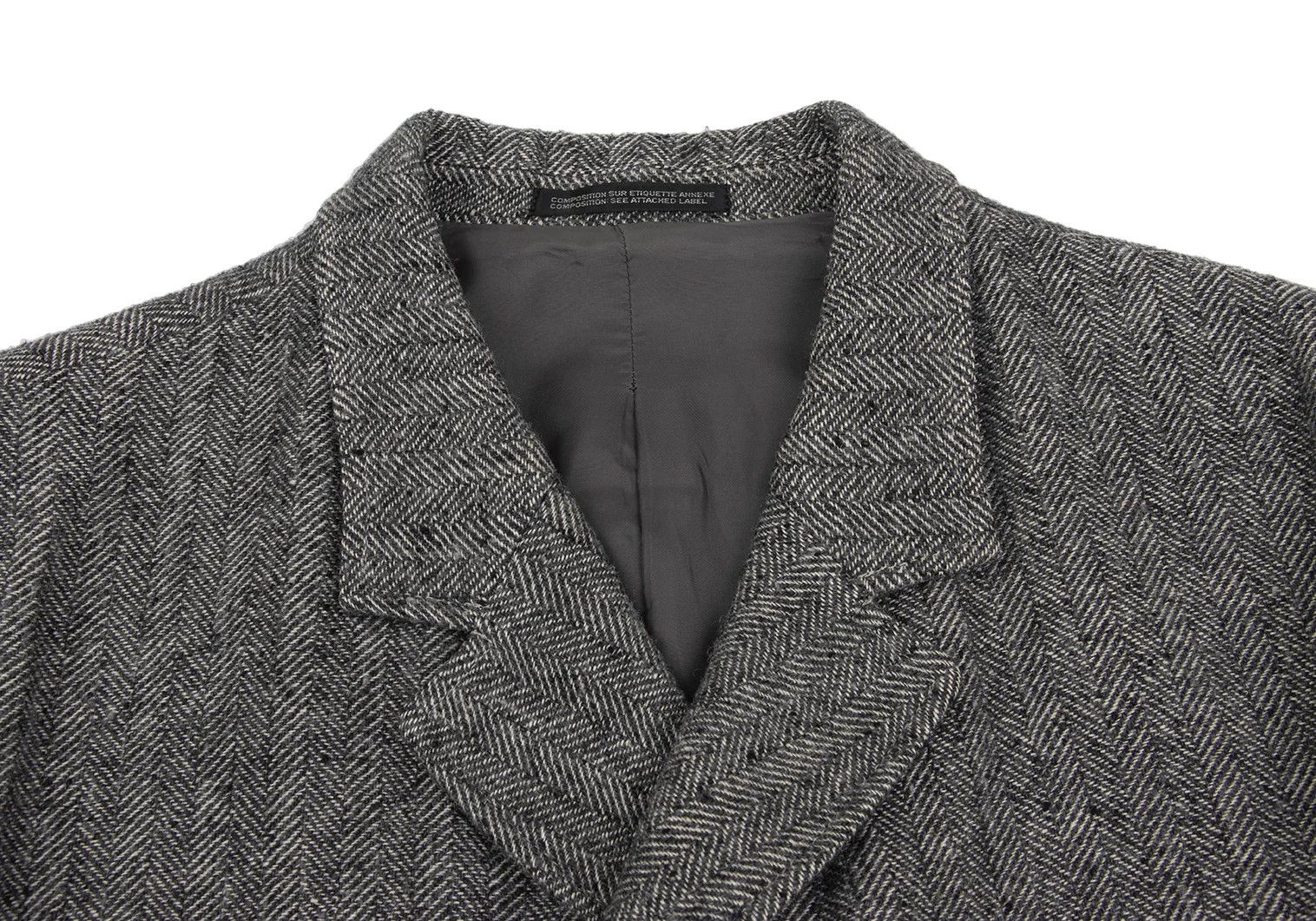 Yohji Yamamoto Yohji Yamamoto Wool Linen Herringbone Jacket Size US L / EU 52-54 / 3 - 3 Thumbnail