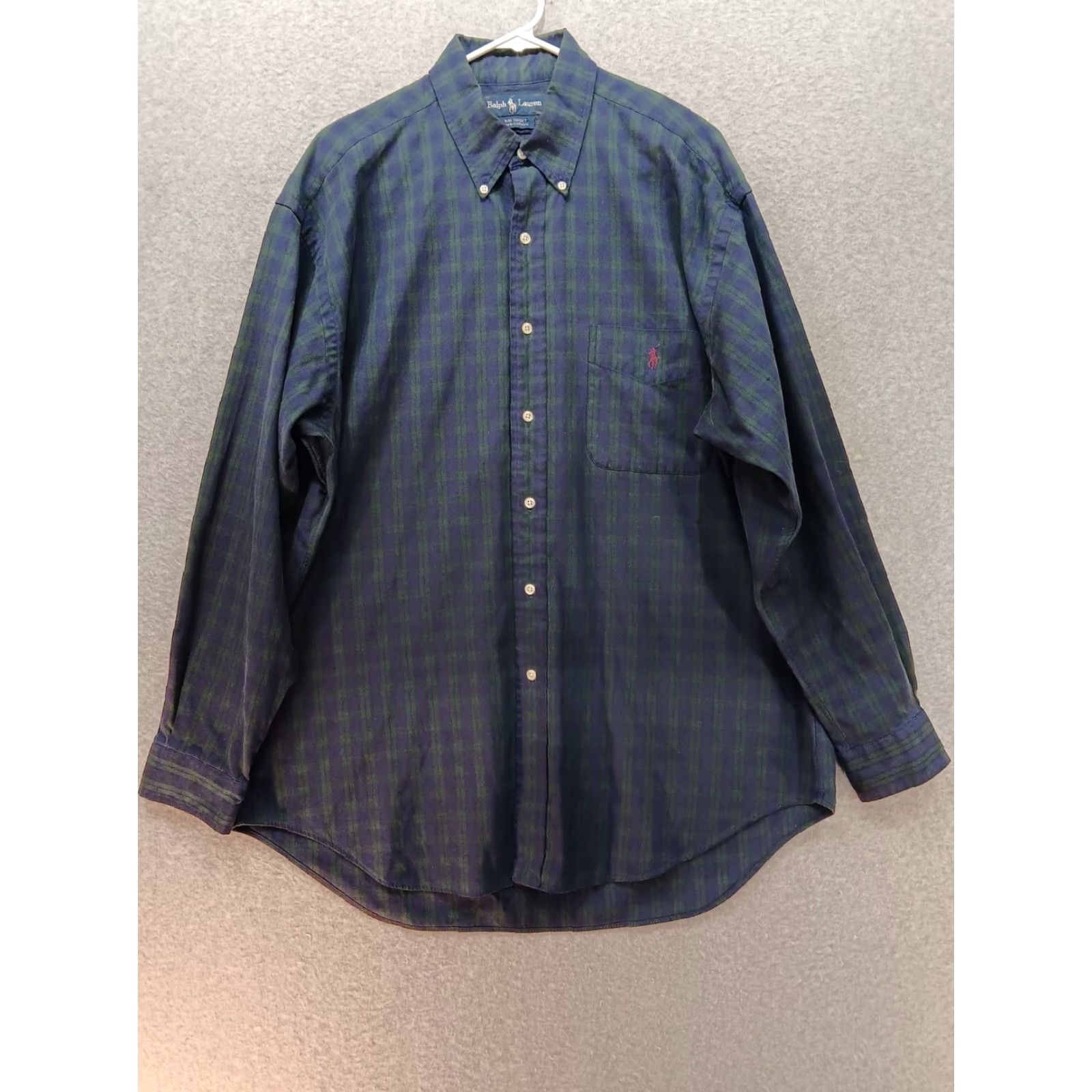 Ralph Lauren VTG Ralph Lauren Shirt Men L Blue Green Plaid Button Up Long Sleeve Big Shirt Size US L / EU 52-54 / 3 - 2 Thumbnail