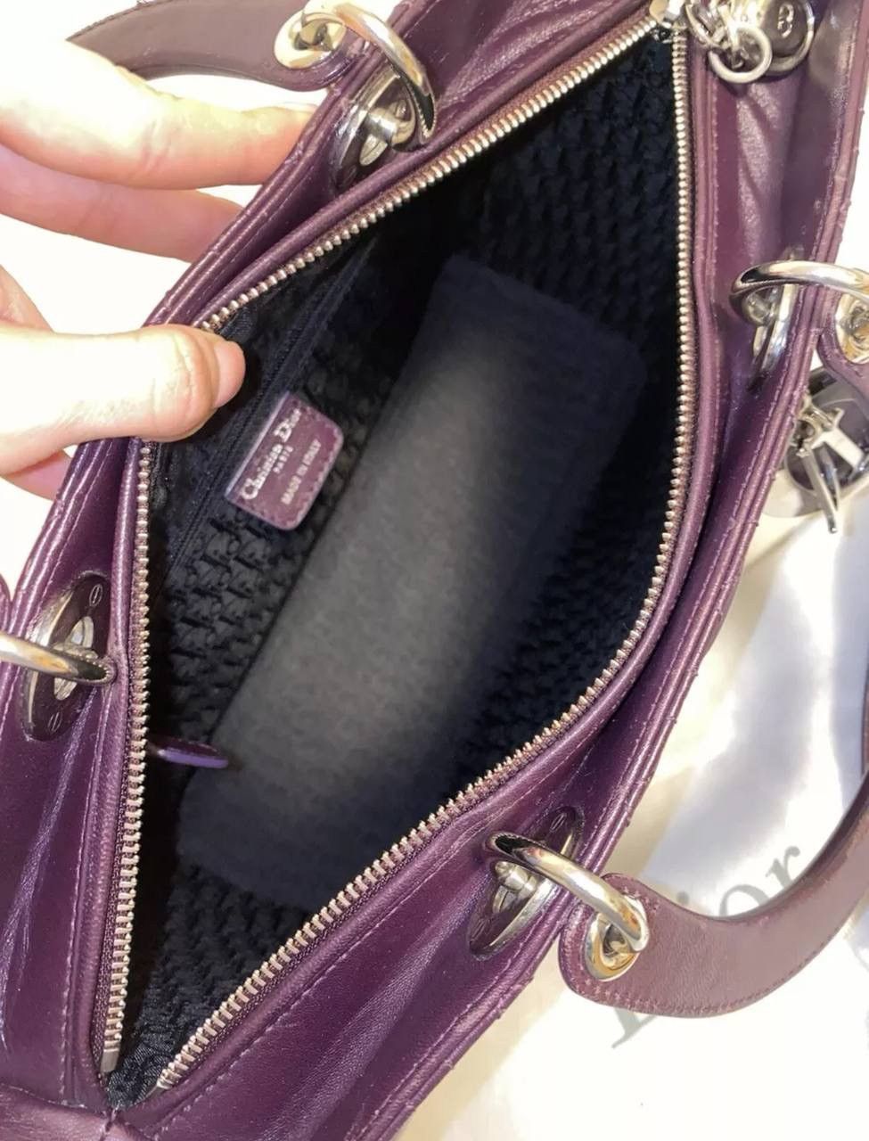 Dior Christian Dior Lady Dior Tasche large bag schwarz lila Mediu Size ONE SIZE - 3 Thumbnail