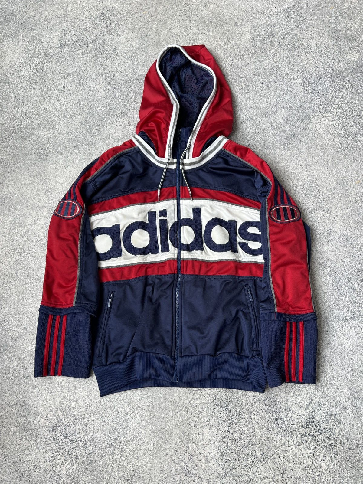 Adidas × Vintage Vintage Adidas big logo 90s style zip hoodie Size US M / EU 48-50 / 2 - 3 Thumbnail
