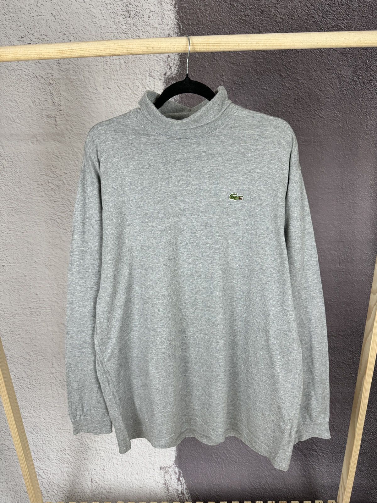 Lacoste × Vintage Chemise Lacoste vintage grey turtleneck long sleeve sweater Size US XL / EU 56 / 4 - 1 Thumbnail