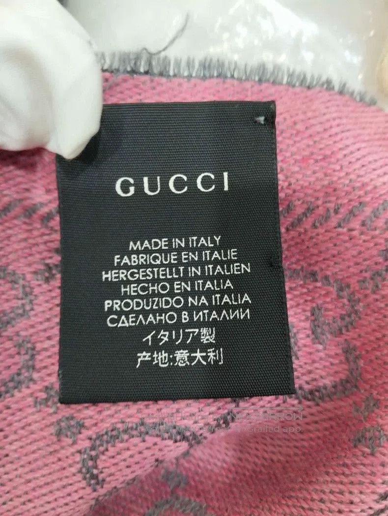 Gucci Gucci Gray and pink wool scarf Size ONE SIZE - 4 Thumbnail