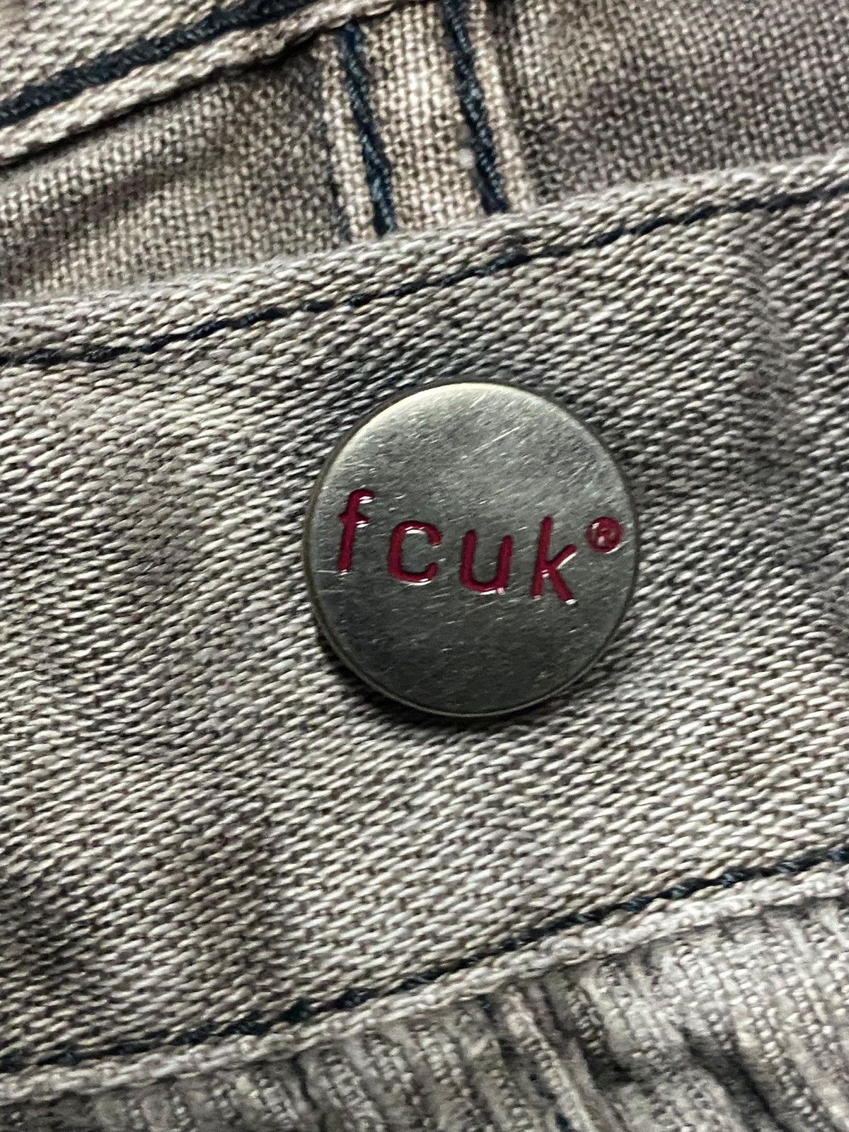 FCUK × French Connection Y2K Fuck Corduroy x Half Jeans Distressed Baggy Jeans Size US 32 / EU 48 - 11 Thumbnail